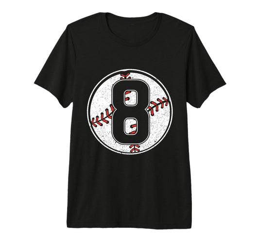 Baseball Birthday 8Th Birthday Party T-Shirt - Custom Art Print Men Women - T-Shirt, Sweatshirt, Hoodie