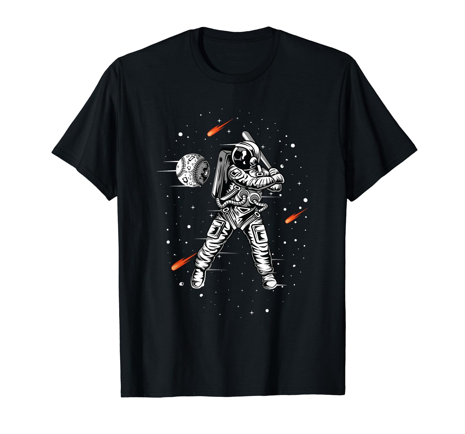 Astronaut Home Run Outer Space Sports T-Shirt - Minimalist Print Men Women - T-Shirt, Sweatshirt, Hoodie