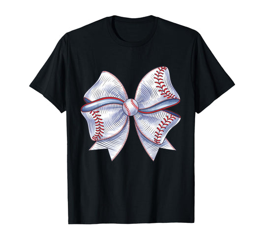Baseball Coquette Bow Baseball Game T-Shirt - Novelty Apparel for Adults - T-Shirt, Sweatshirt, Hoodie