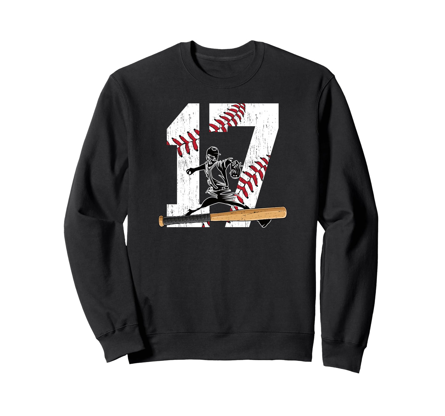 17Th Birthday Baseball Seventeen Sweatshirt - Trendy Graphic for Adults - T-Shirt, Sweatshirt, Hoodie