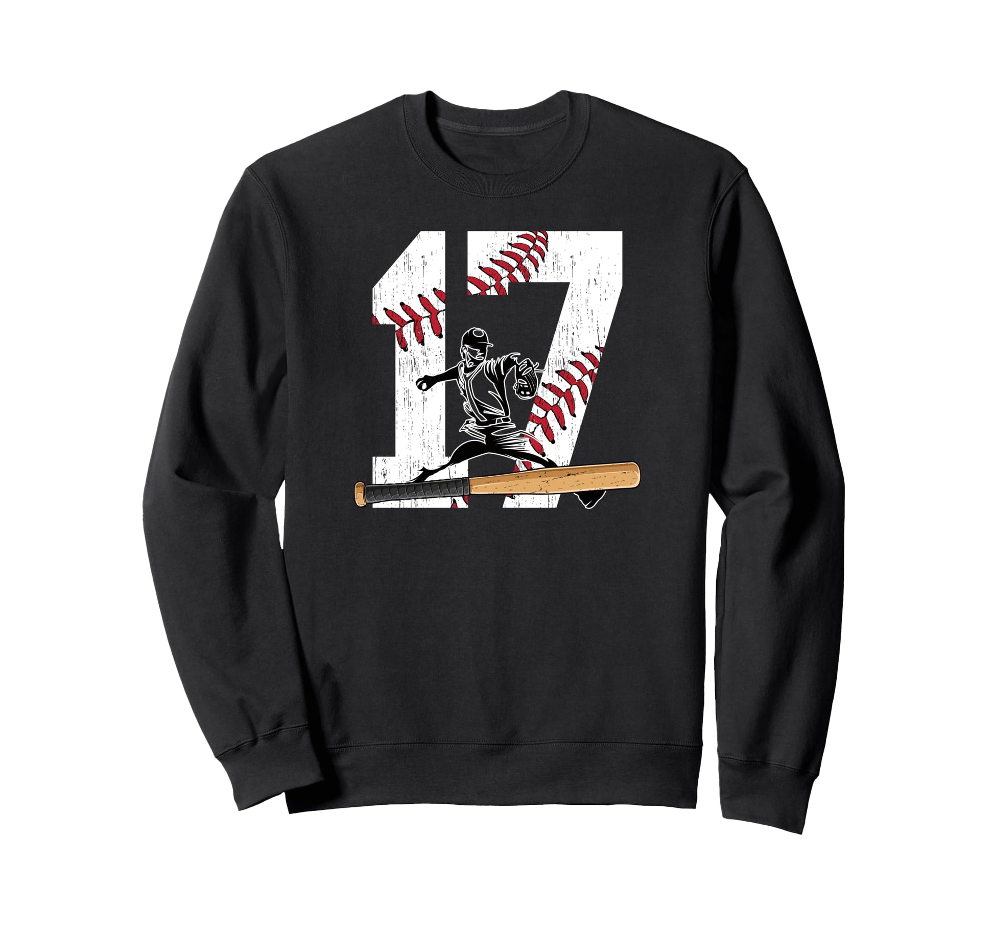 17Th Birthday Baseball Seventeen Sweatshirt - Trendy Graphic for Adults - T-Shirt, Sweatshirt, Hoodie