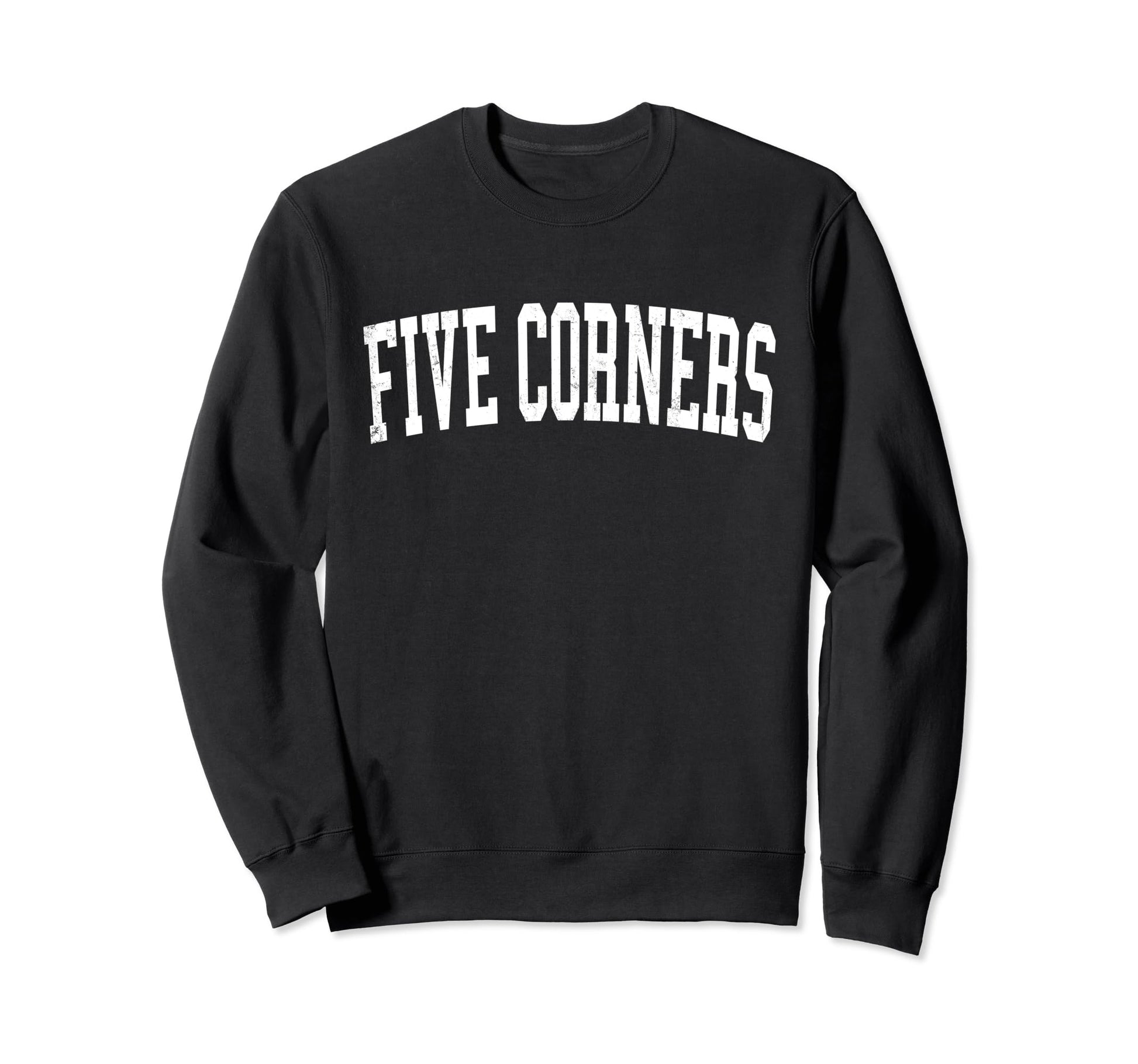 Five Corners Wa Distressed White Sweatshirt - Minimalist Print for Adults - T-Shirt, Sweatshirt, Hoodie
