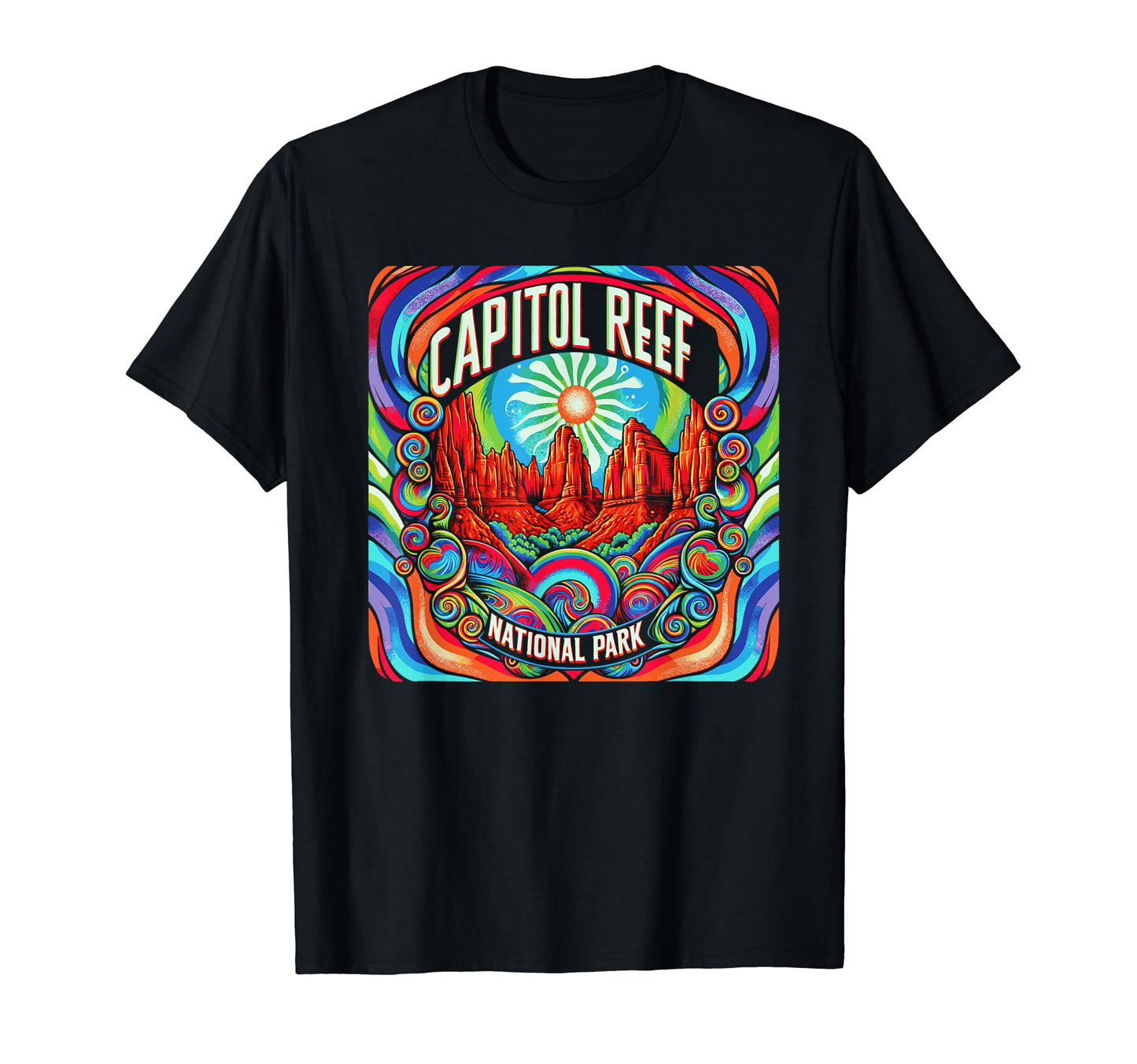 Capitol Reef National Park Utah 60S T-Shirt - Fun Novelty Design Men Women - T-Shirt, Sweatshirt, Hoodie