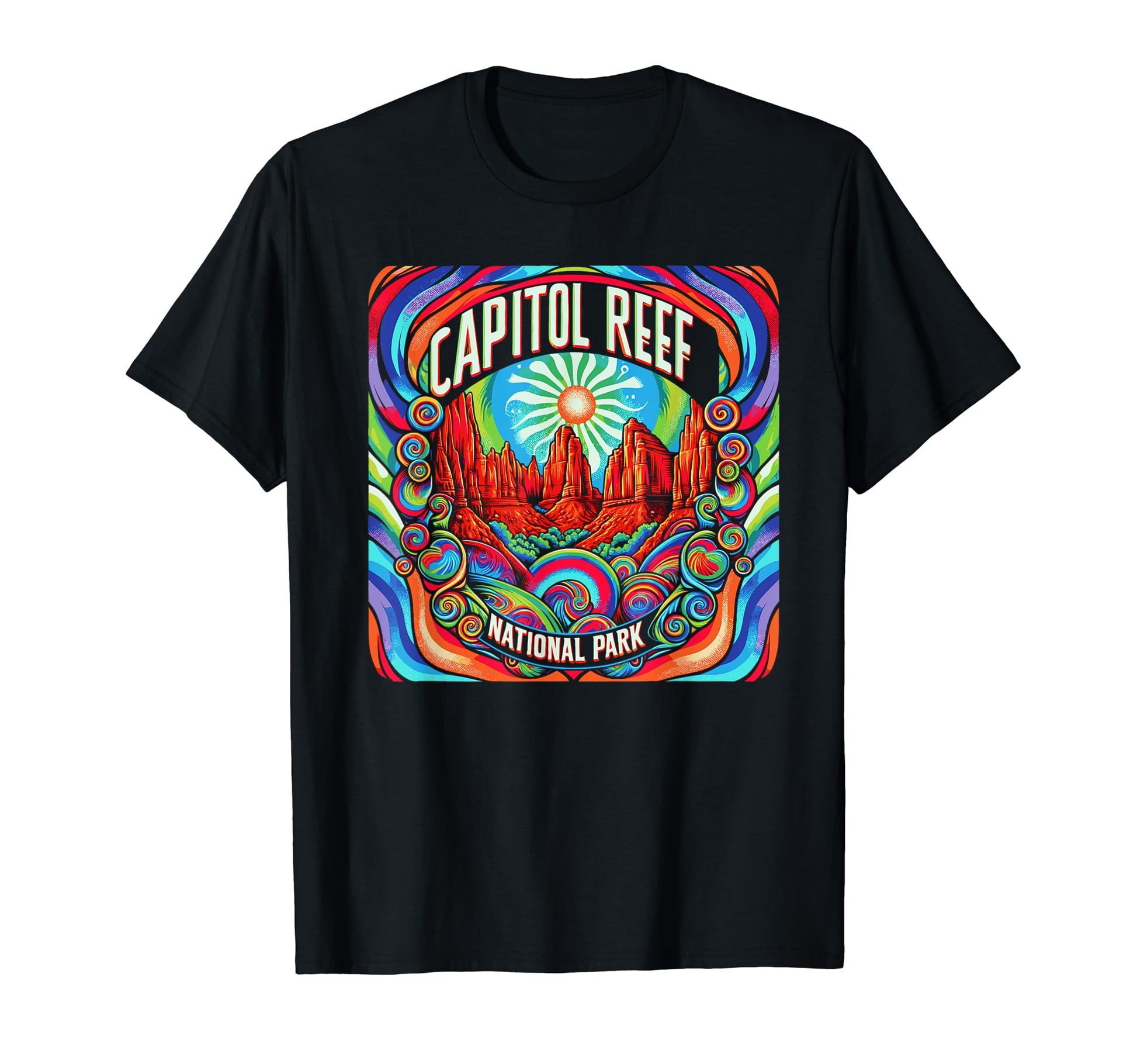 Capitol Reef National Park Utah 60S T-Shirt - Fun Novelty Design Men Women - T-Shirt, Sweatshirt, Hoodie