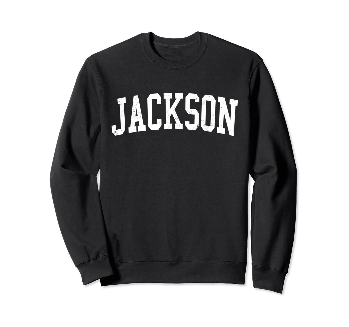 Jackson Mo Distressed White Varsity Sweatshirt - Trendy Graphic for Adults - T-Shirt, Sweatshirt, Hoodie