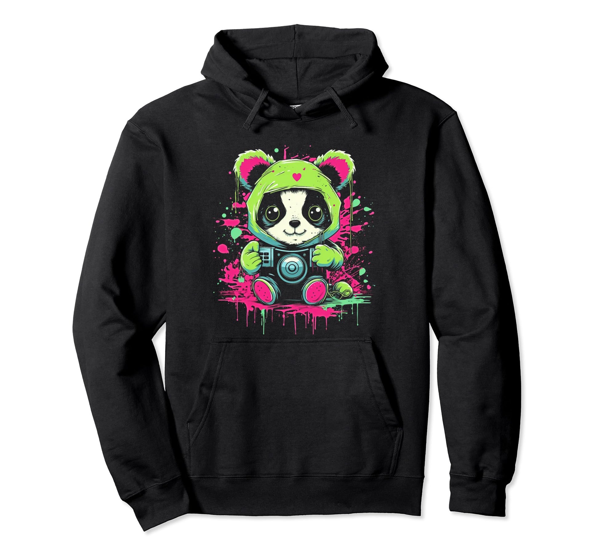 Kawaii Panda Dj Japanese Edm Y2K Hoodie - Casual Everyday Wear Men Women - T-Shirt, Sweatshirt, Hoodie