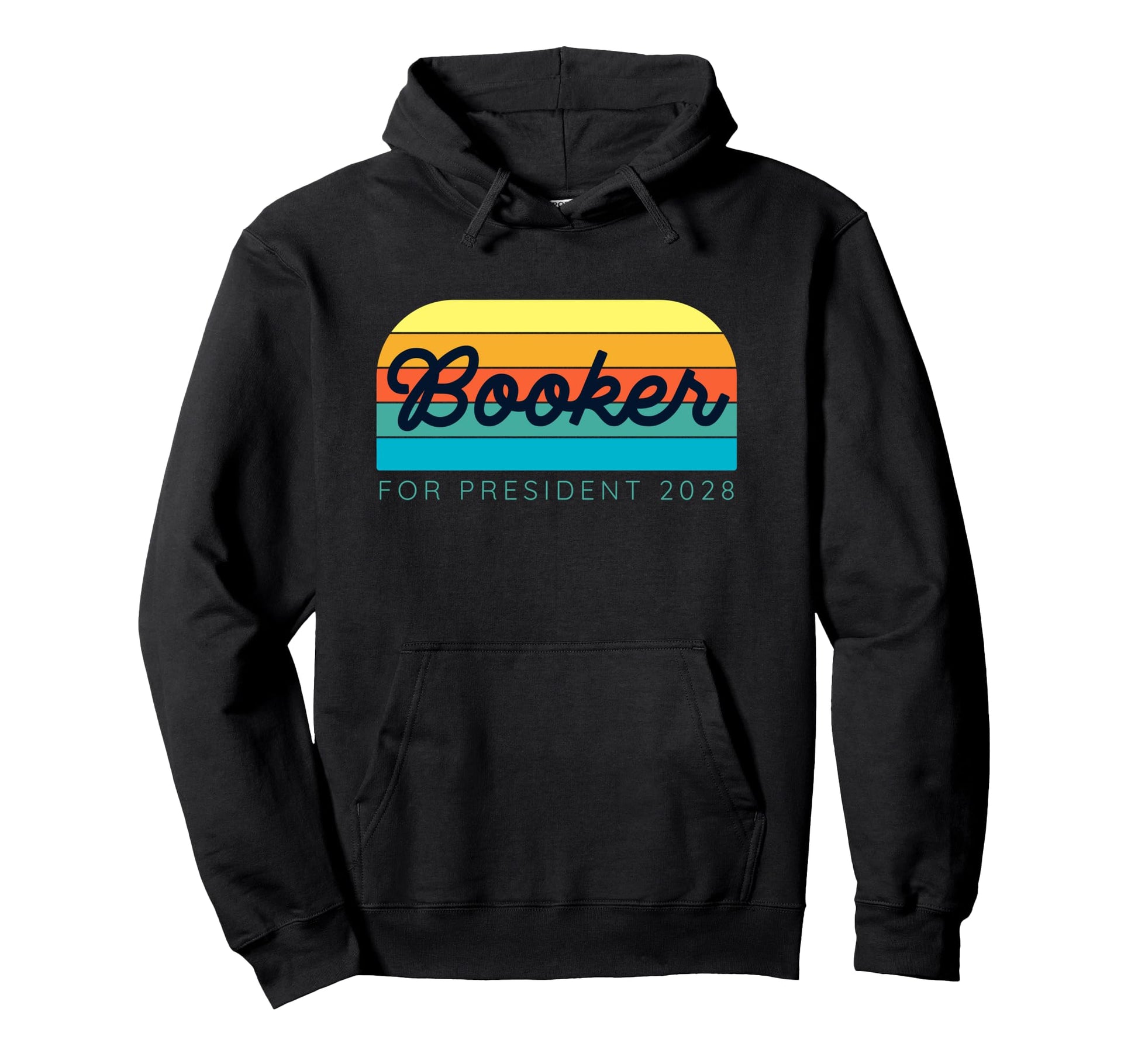 Cory Booker 2028 President Stripes Hoodie - Fun Novelty Design Unisex - T-Shirt, Sweatshirt, Hoodie