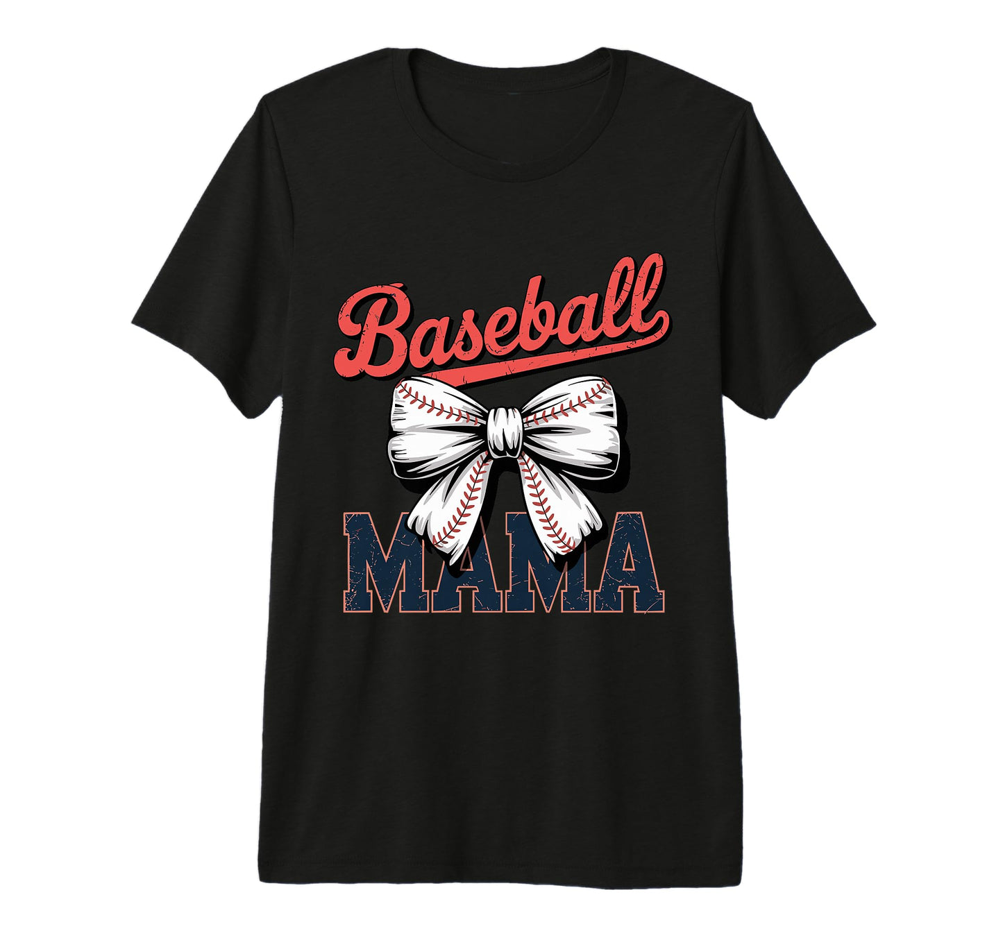 Coquette Bow Baseball Mama Sports T-Shirt - Casual Everyday Wear Unisex - T-Shirt, Sweatshirt, Hoodie