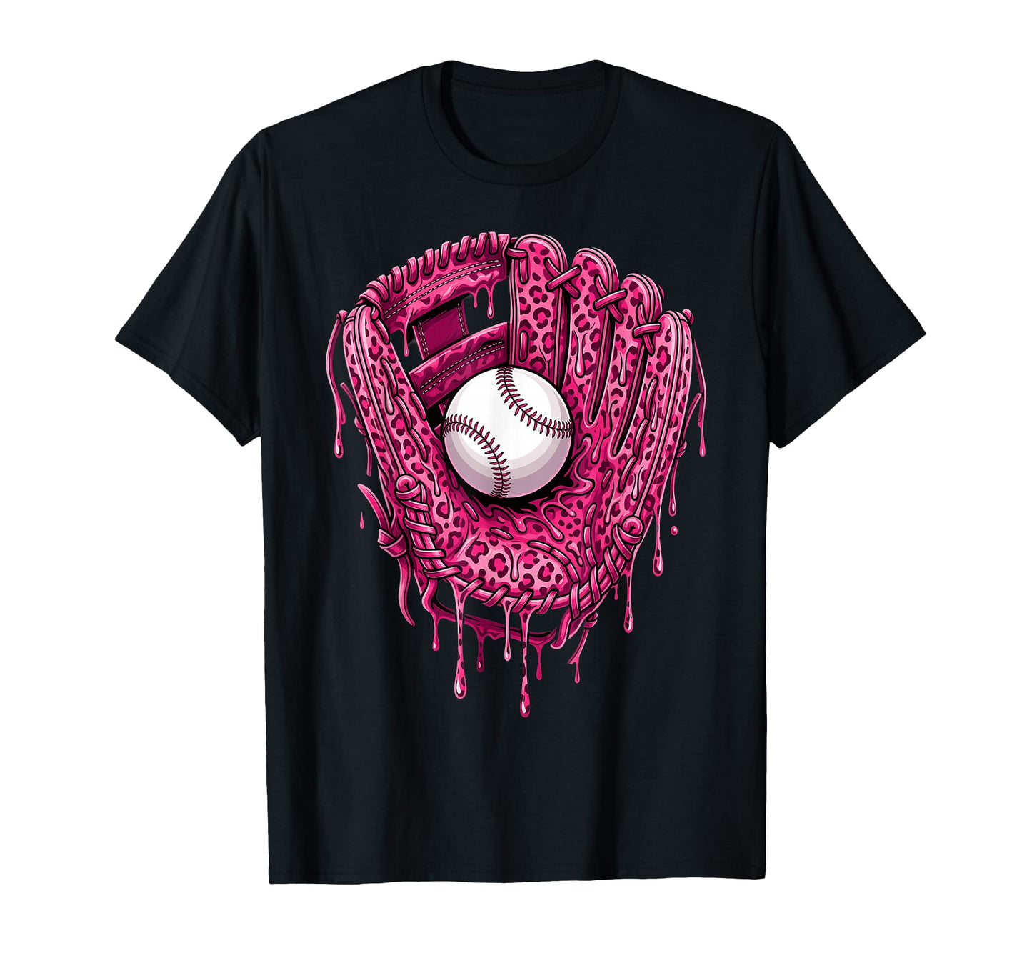 Baseball Drip Leopard Pattern Dripping T-Shirt - Graphic Print for Adults - T-Shirt, Sweatshirt, Hoodie