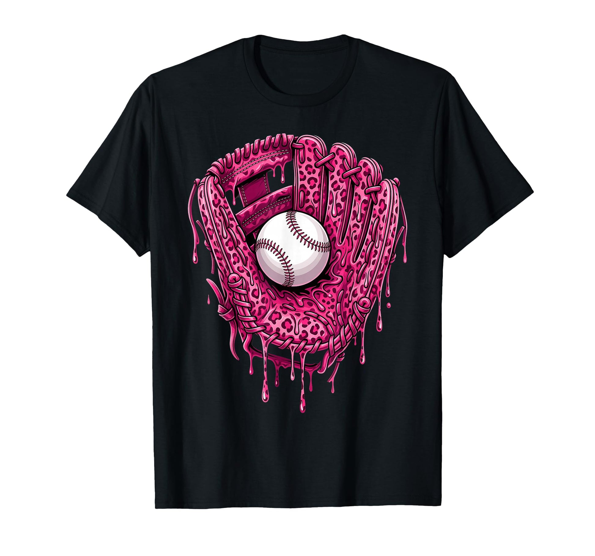 Baseball Drip Leopard Pattern Dripping T-Shirt - Graphic Print for Adults - T-Shirt, Sweatshirt, Hoodie