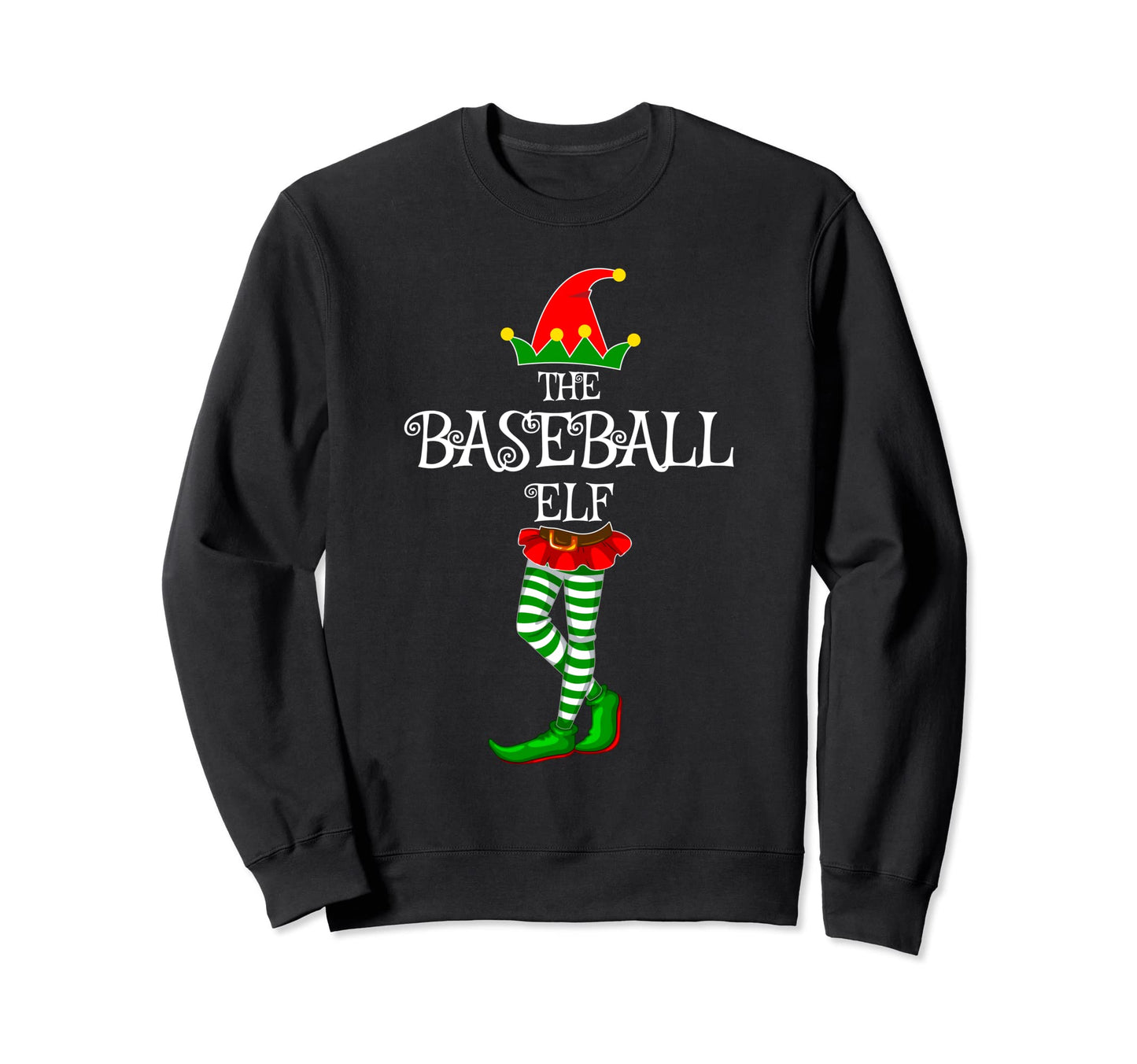 Baseball Elf Family Matching Sweatshirt - Casual Everyday Wear for Adults - T-Shirt, Sweatshirt, Hoodie