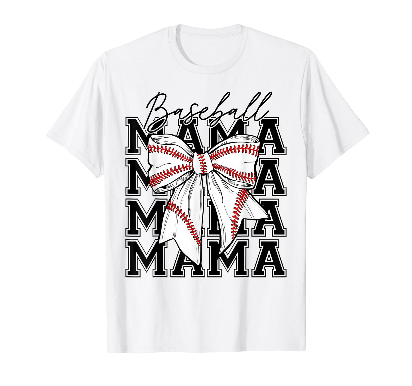 Womens Baseball Mama Coquette Bow T-Shirt - Fun Novelty Design Men Women - T-Shirt, Sweatshirt, Hoodie