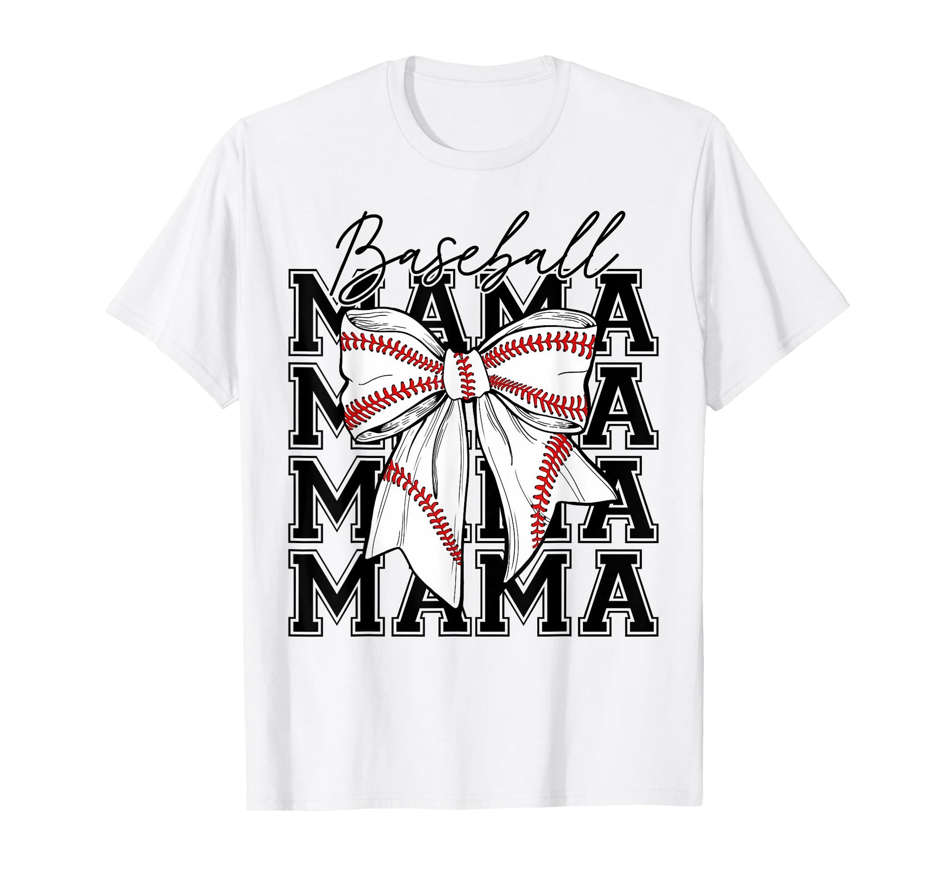 Womens Baseball Mama Coquette Bow T-Shirt - Fun Novelty Design Men Women - T-Shirt, Sweatshirt, Hoodie