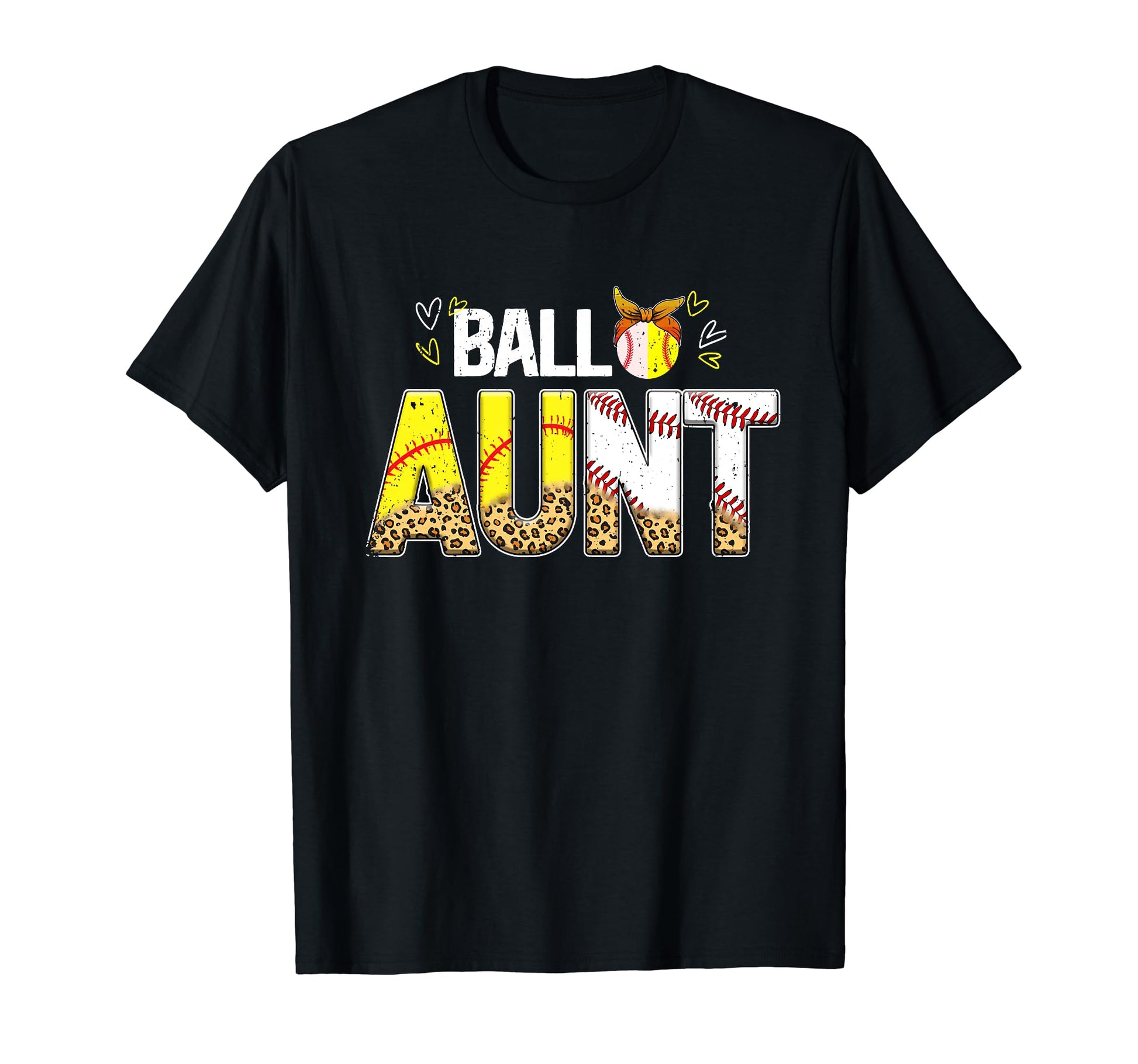 Ball Aunt Leopard Baseball Softball T-Shirt - Custom Art Print Men Women - T-Shirt, Sweatshirt, Hoodie