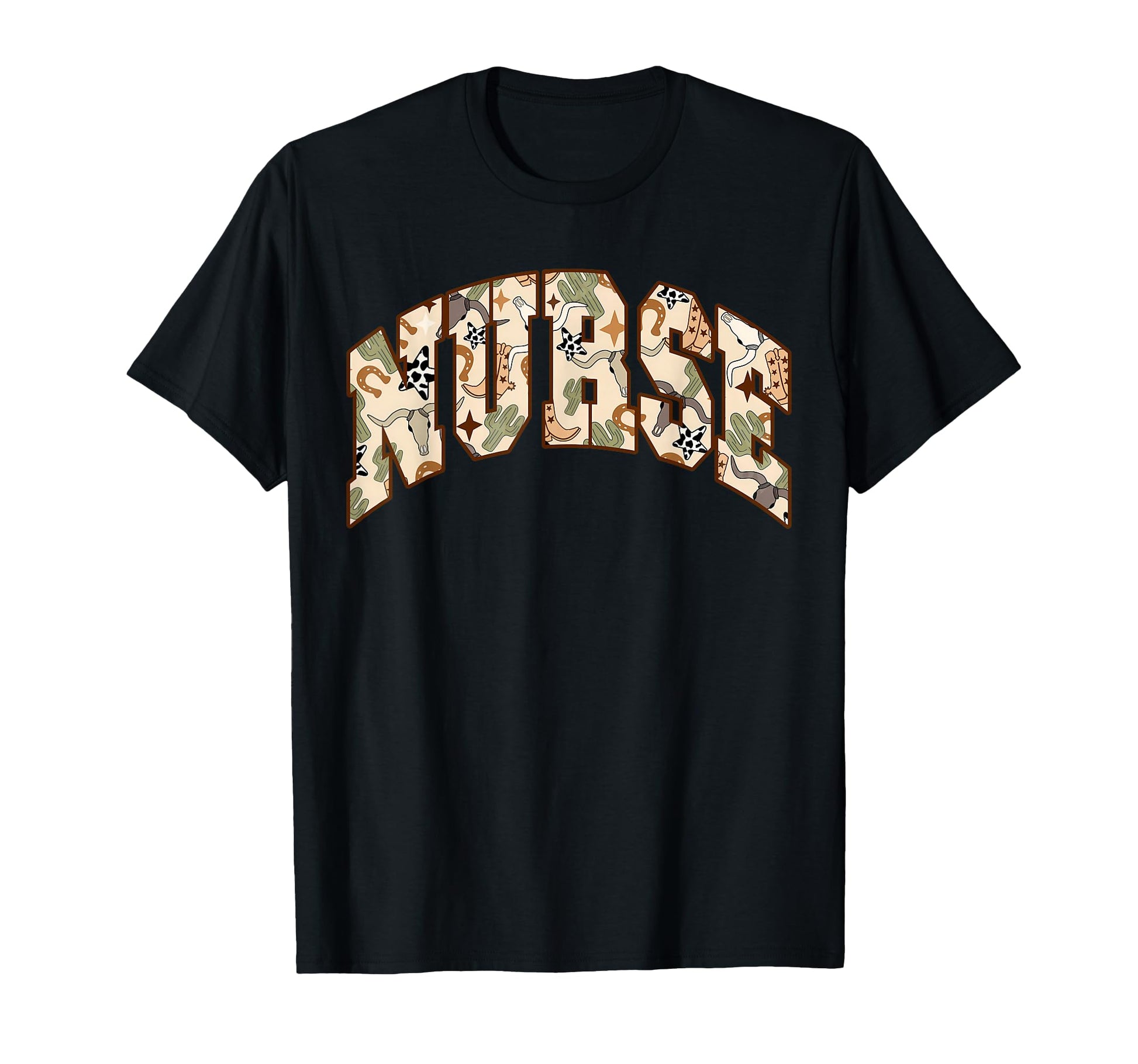Nurse Country Western Cow Skull T-Shirt - Casual Everyday Wear Unisex - T-Shirt, Sweatshirt, Hoodie