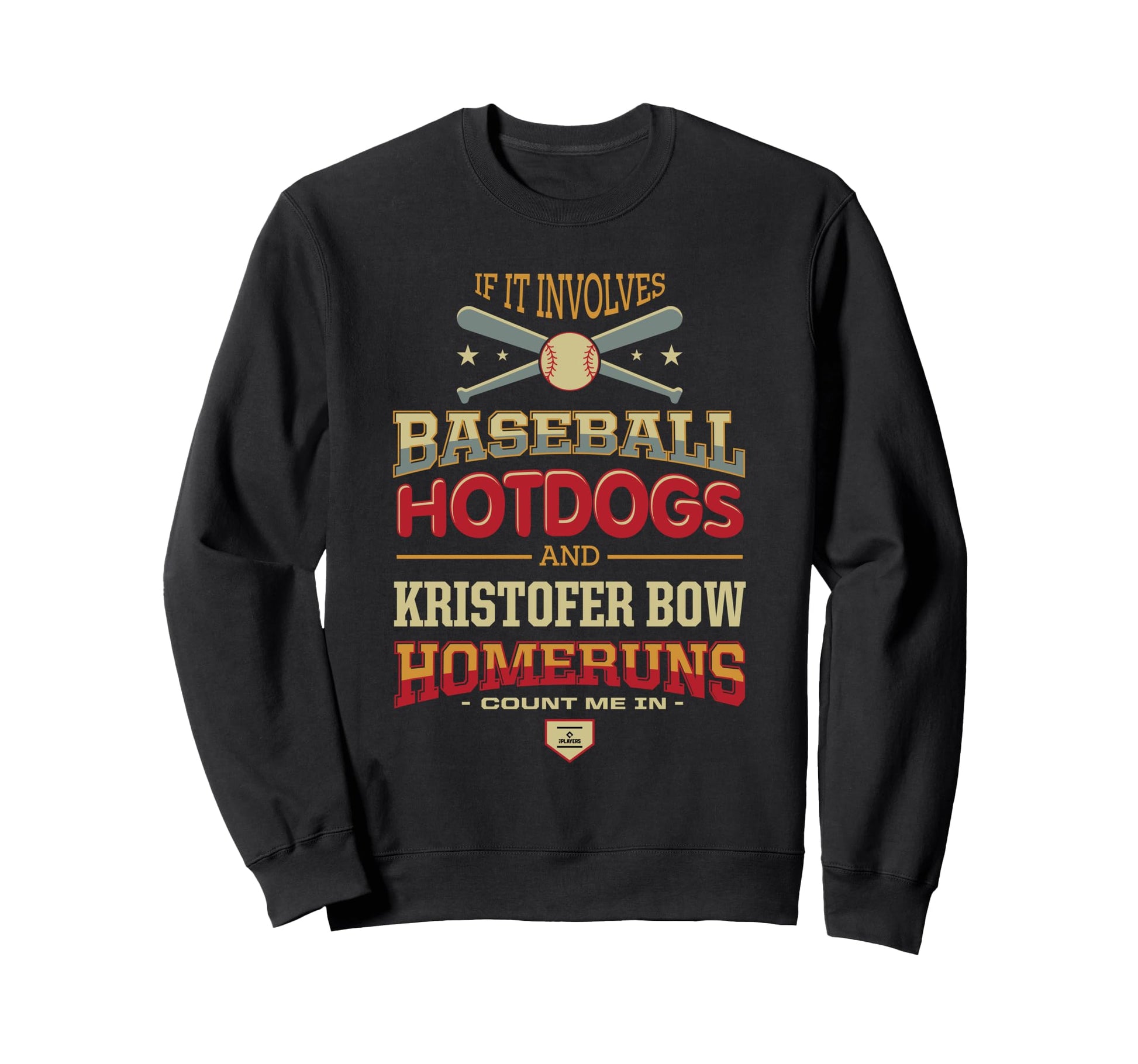 Baseball Hotdogs And Kristofer Bow Sweatshirt - Unique Graphic for Adults - T-Shirt, Sweatshirt, Hoodie