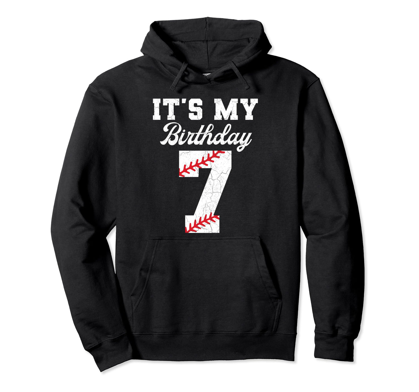 Birthday 7 Baseball Its My 7Th Hoodie - Minimalist Print for Adults - T-Shirt, Sweatshirt, Hoodie