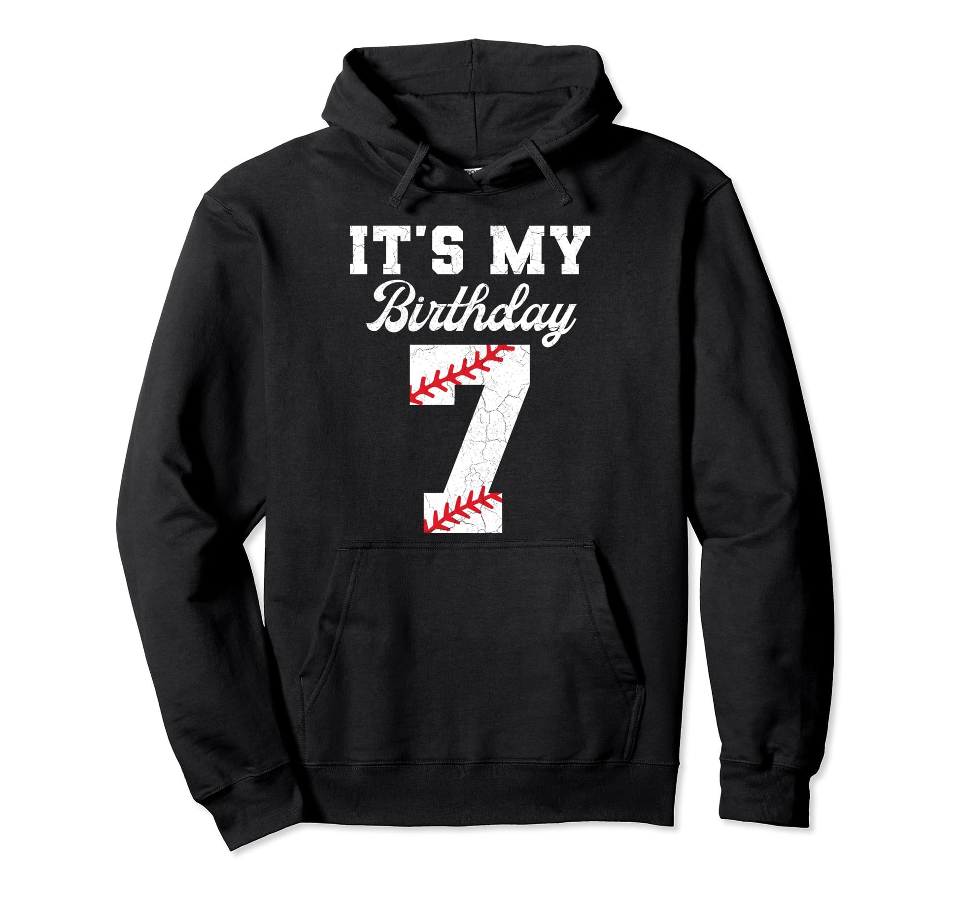 Birthday 7 Baseball Its My 7Th Hoodie - Minimalist Print for Adults - T-Shirt, Sweatshirt, Hoodie