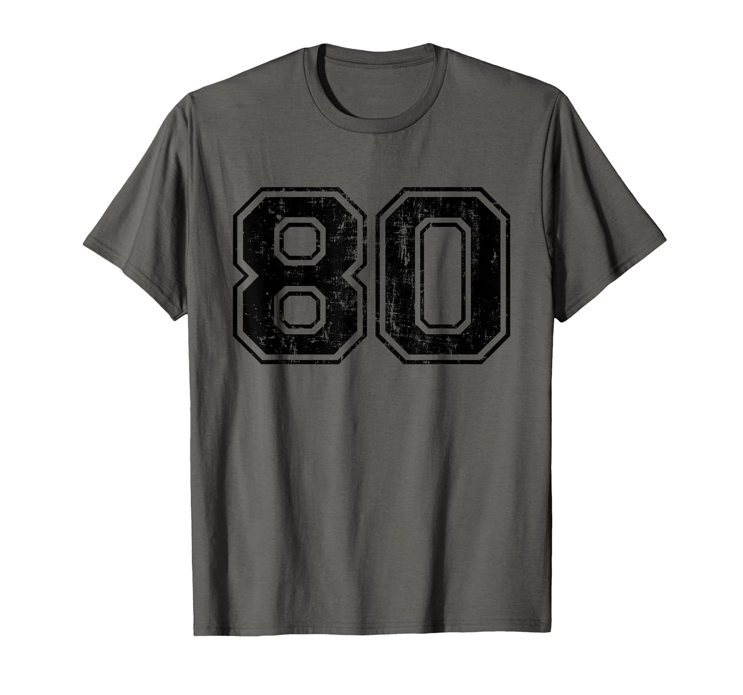 Number 80 Varsity Distressed Sport T-Shirt - Novelty Apparel Men Women - T-Shirt, Sweatshirt, Hoodie