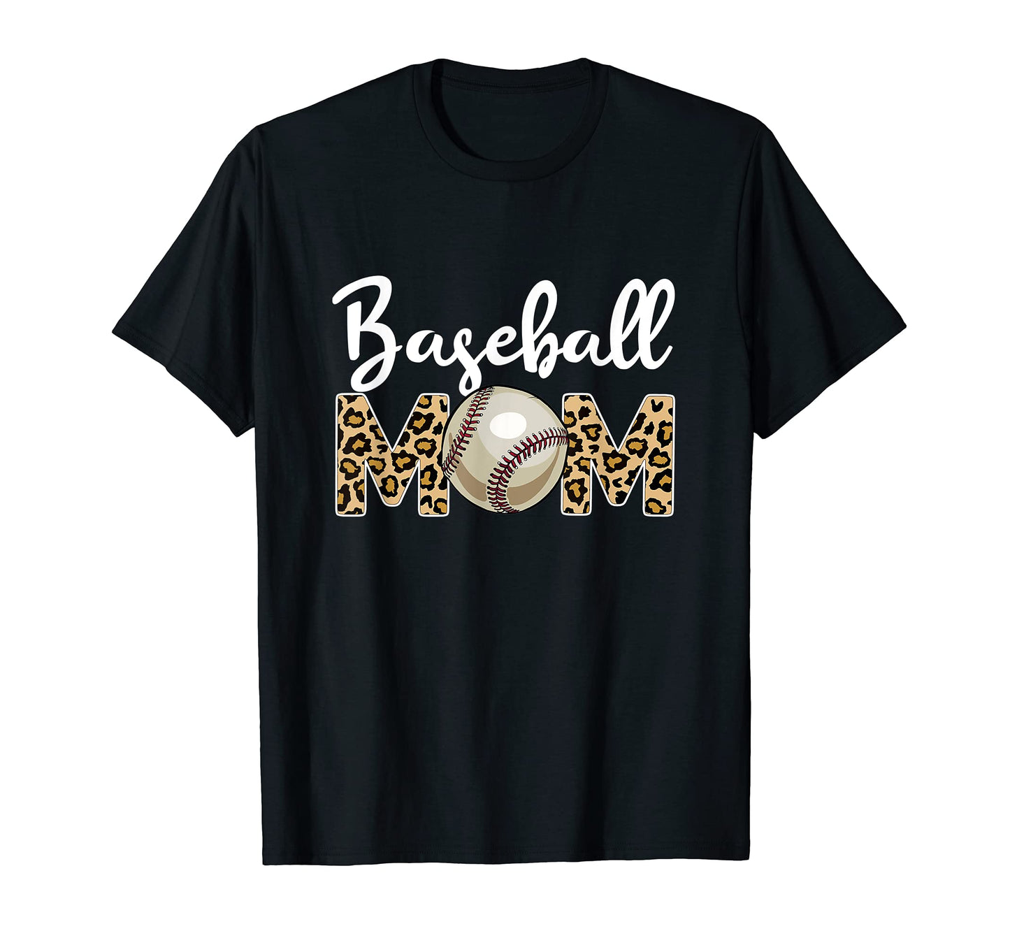 Baseball Mom Leopard Funny Softball Mom T-Shirt - Custom Art Print Unisex - T-Shirt, Sweatshirt, Hoodie