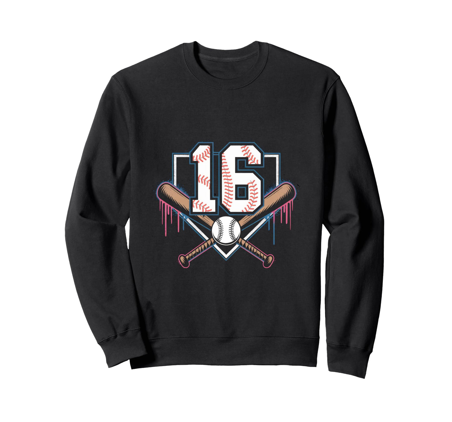 Baseball Home Ice Cream 16Th Birthday Sweatshirt - Trendy Graphic Unisex - T-Shirt, Sweatshirt, Hoodie