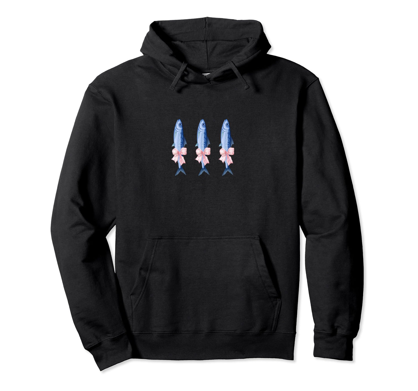 Tinned Fish Coquette Bows Tinned Sardines Hoodie - Minimalist Print Unisex - T-Shirt, Sweatshirt, Hoodie