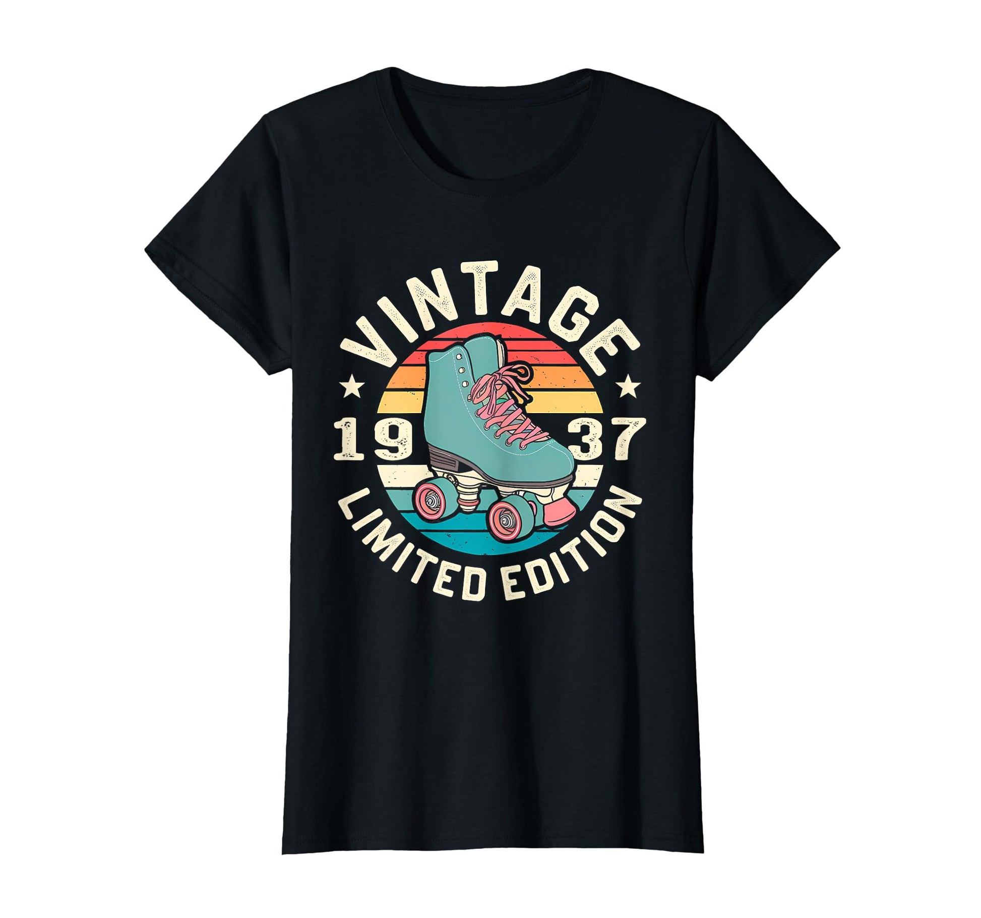 1937 Sunset Roller Skate Birthday T-Shirt - Casual Everyday Wear Unisex - T-Shirt, Sweatshirt, Hoodie