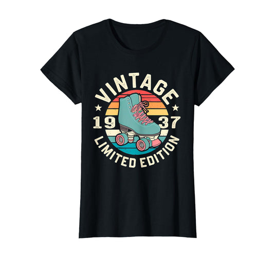 1937 Sunset Roller Skate Birthday T-Shirt - Casual Everyday Wear Unisex - T-Shirt, Sweatshirt, Hoodie