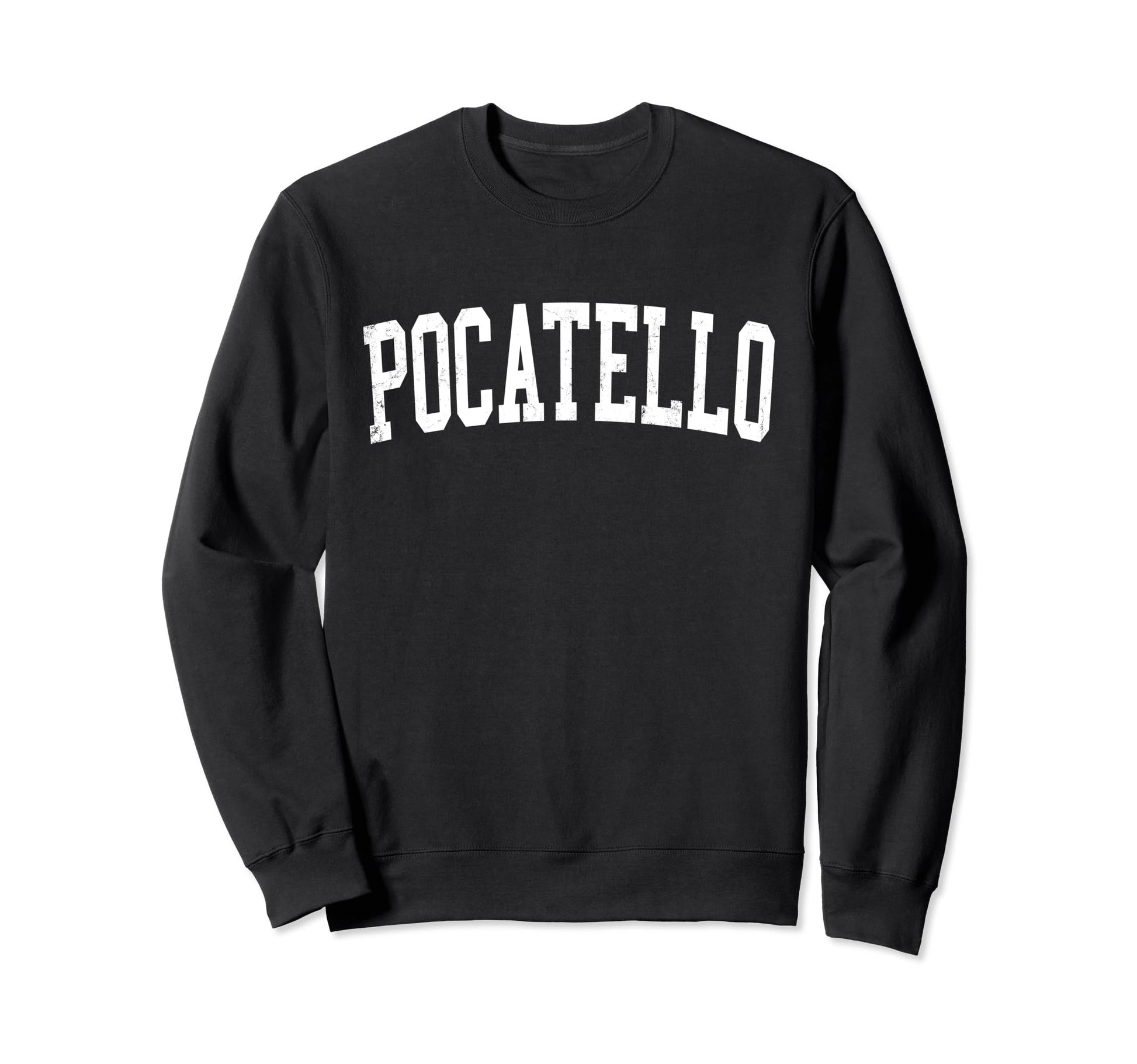 Pocatello Id Distressed White Varsity Sweatshirt - Unique Graphic Men Women - T-Shirt, Sweatshirt, Hoodie