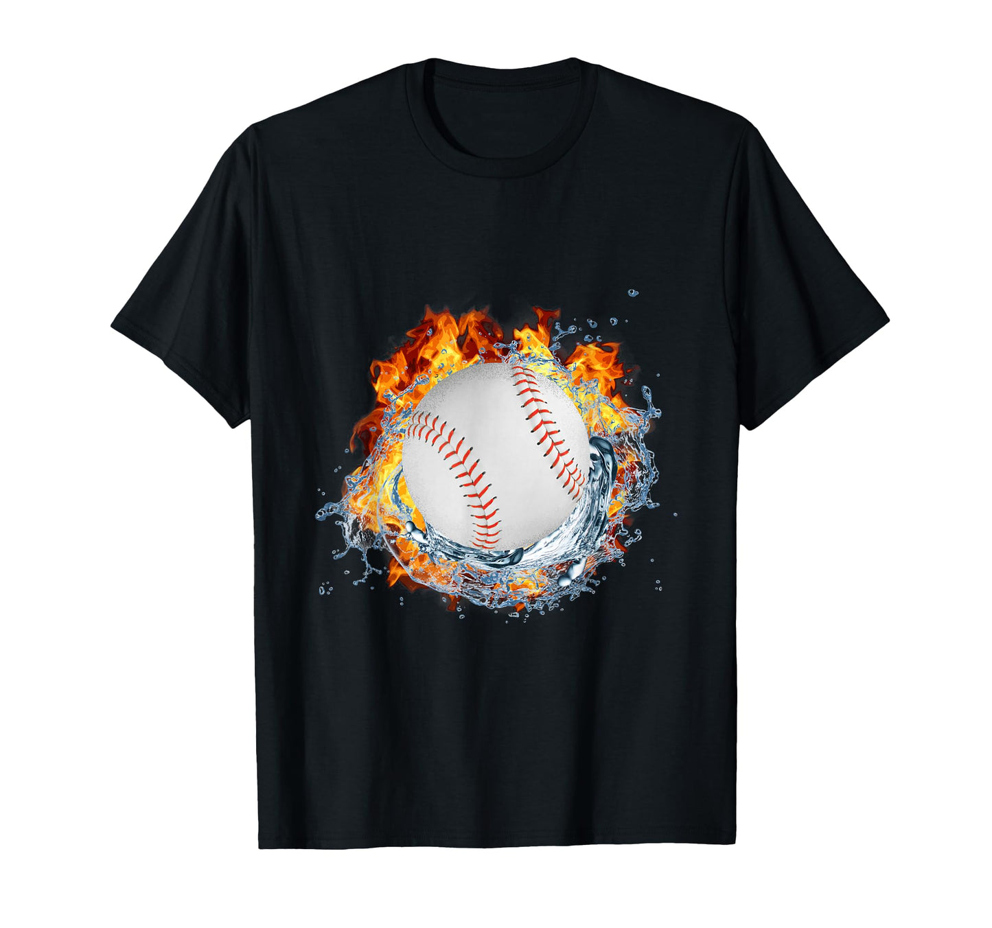 Baseball Ice Splash Fire Flame Sport T-Shirt - Streetwear Style Unisex - T-Shirt, Sweatshirt, Hoodie