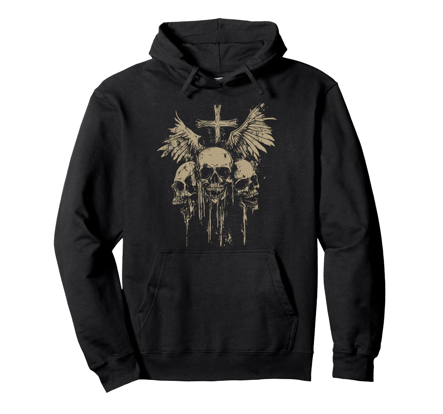 Skull Cross Y2K Grunge Aesthetic Alt Goth Hoodie - Minimalist Print Unisex - T-Shirt, Sweatshirt, Hoodie