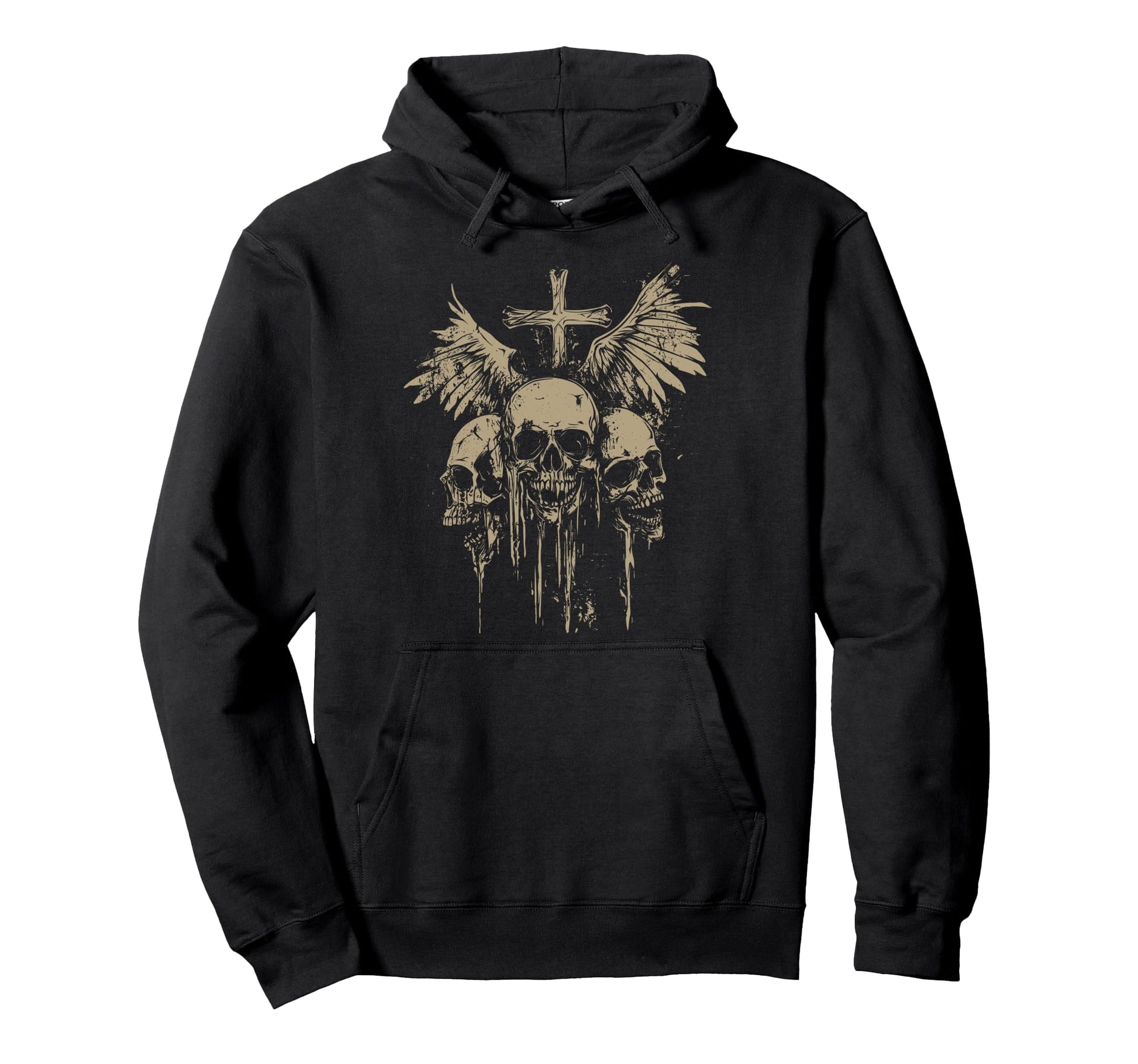 Skull Cross Y2K Grunge Aesthetic Alt Goth Hoodie - Minimalist Print Unisex - T-Shirt, Sweatshirt, Hoodie