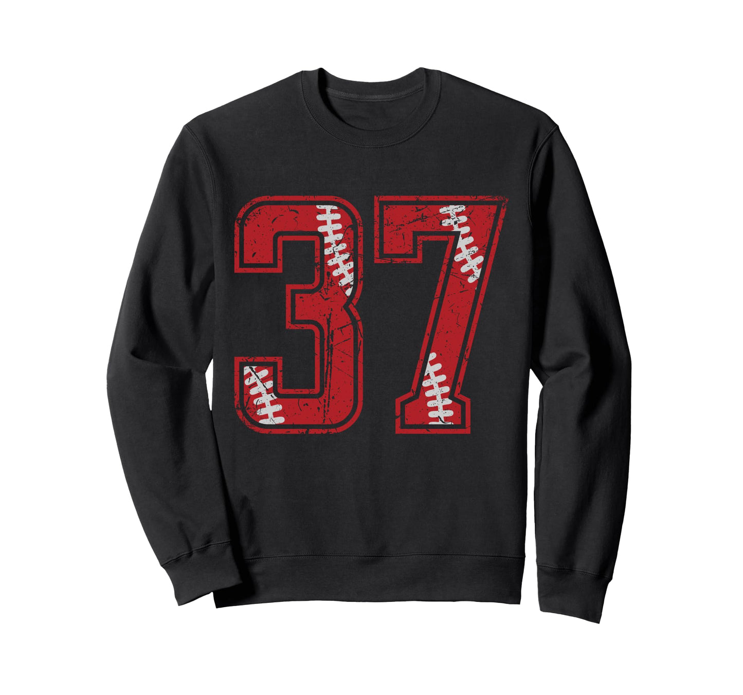 Number 37 Distressed Baseball Sweatshirt - Aesthetic Graphic Unisex - T-Shirt, Sweatshirt, Hoodie