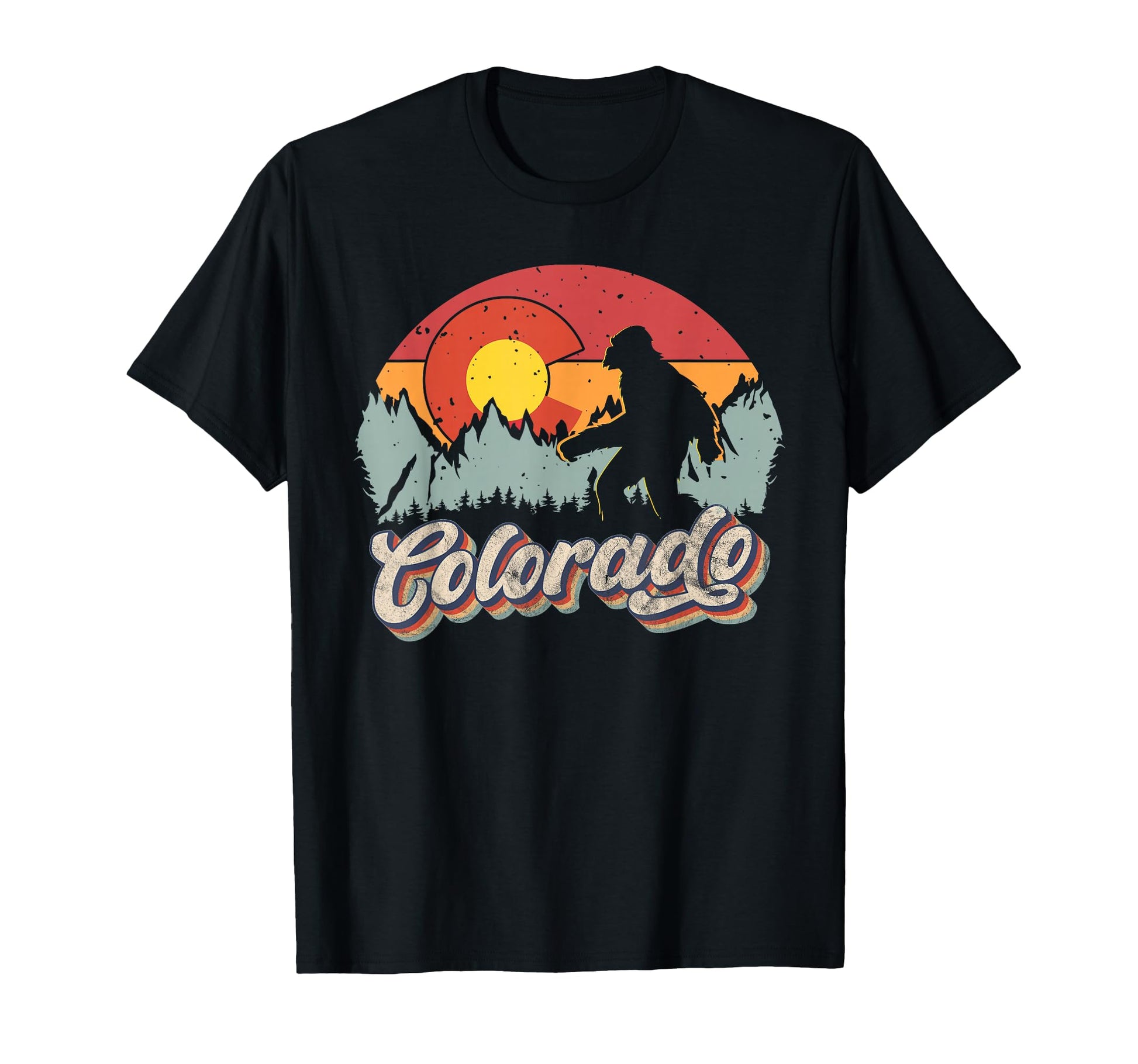 Colorado Mountain Hiking Bigfoot Camping T-Shirt - Graphic Print Men Women - T-Shirt, Sweatshirt, Hoodie