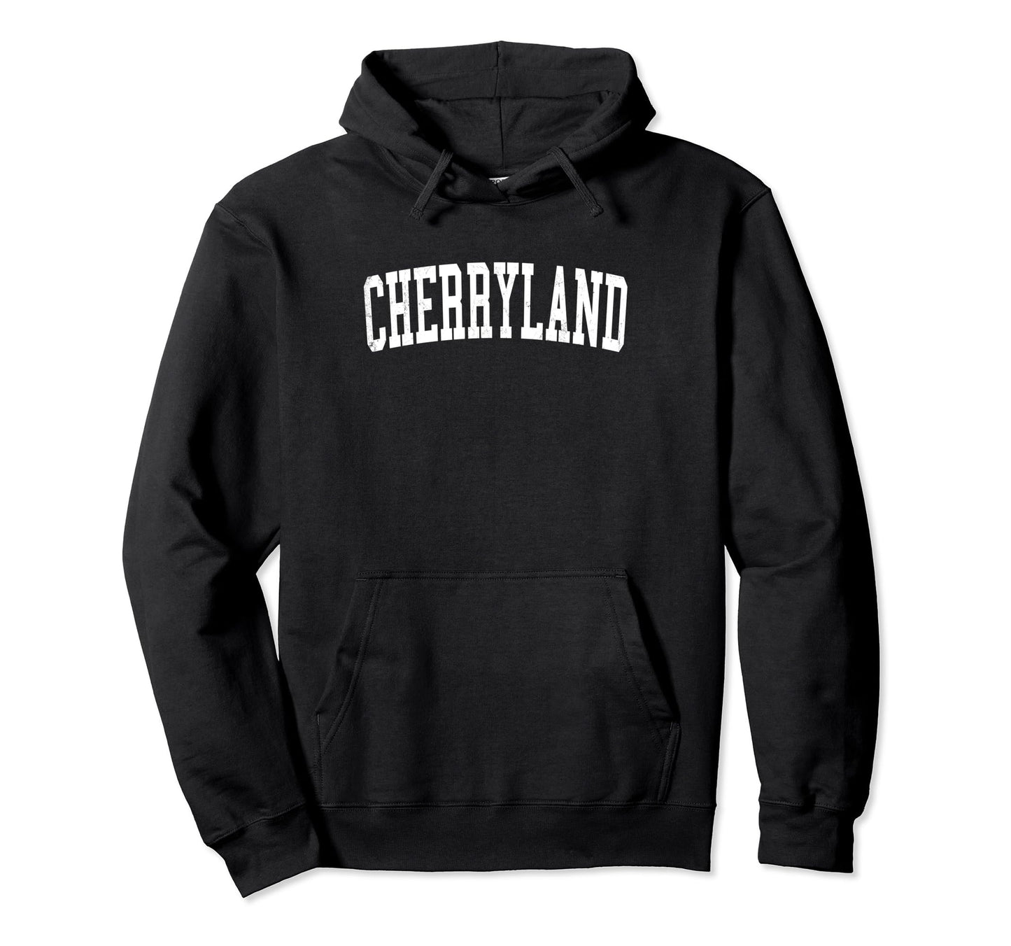 Cherryland Ca Distressed White Varsity Hoodie - Minimalist Print Men Women - T-Shirt, Sweatshirt, Hoodie