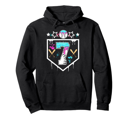 Baseball 7 Year Old Ice Cream Drip Hoodie - Streetwear Style for Adults - T-Shirt, Sweatshirt, Hoodie