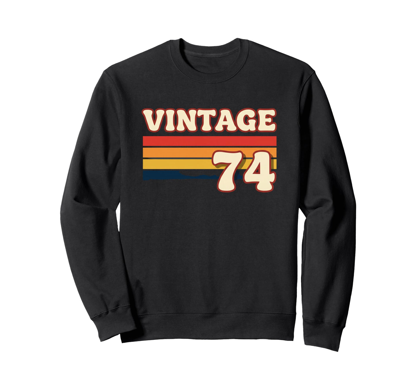 74 Birthday Dad Stripes Sweatshirt - Graphic Print Men Women - T-Shirt, Sweatshirt, Hoodie