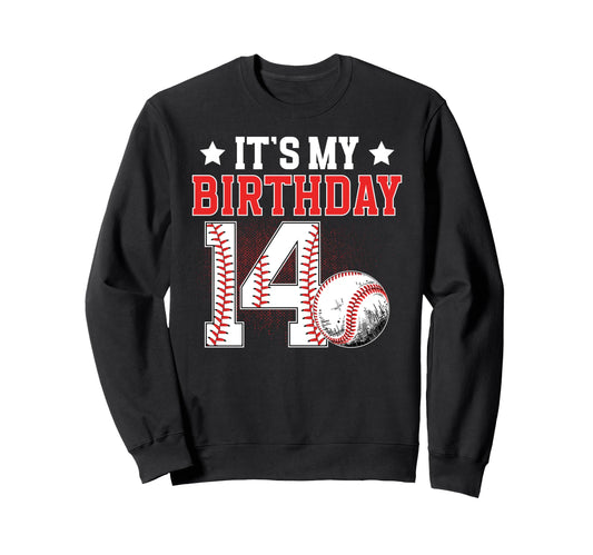 14Th Baseball Birthday Party 14 Sweatshirt - Unique Graphic for Adults - T-Shirt, Sweatshirt, Hoodie