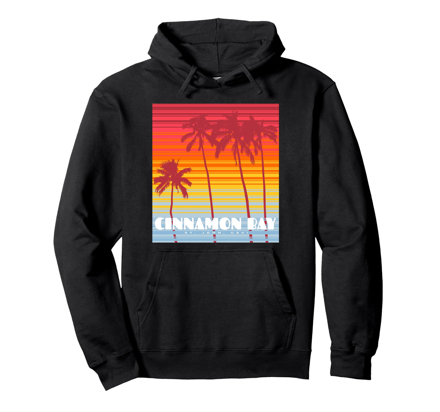 Cinnamon Bay St John Usvi Sunset Hoodie - Novelty Apparel for Adults - T-Shirt, Sweatshirt, Hoodie
