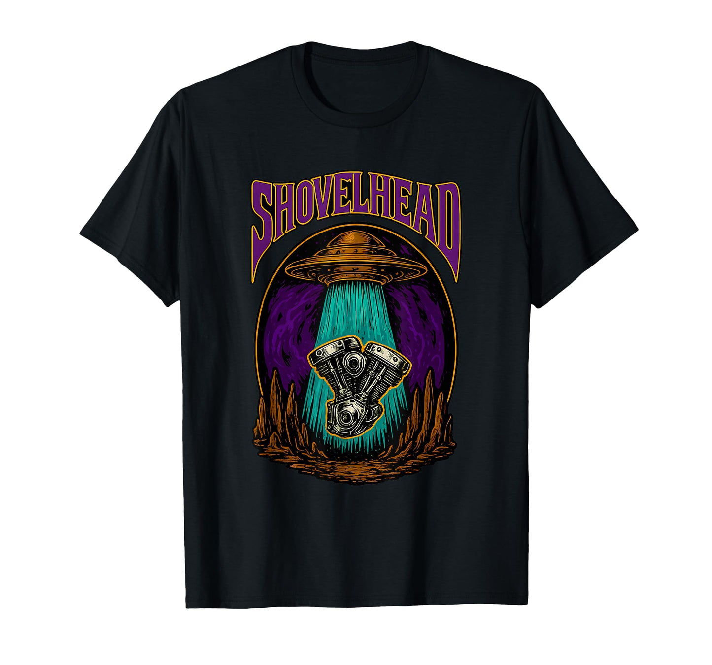 Chopper Engine Custom Ufo Motorcycle T-Shirt - Streetwear Style for Adults - T-Shirt, Sweatshirt, Hoodie