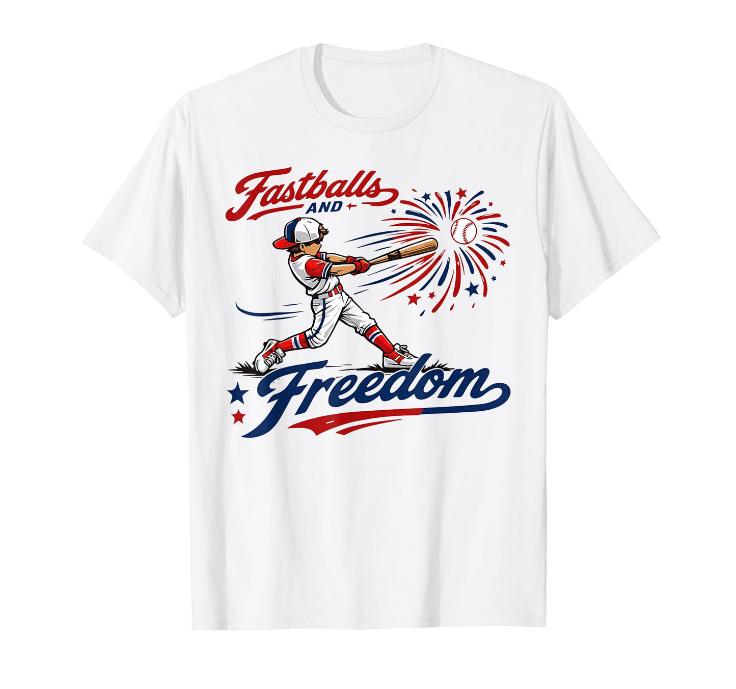 Fastballs And Freedom Baseball T-Shirt - Casual Everyday Wear Men Women - T-Shirt, Sweatshirt, Hoodie