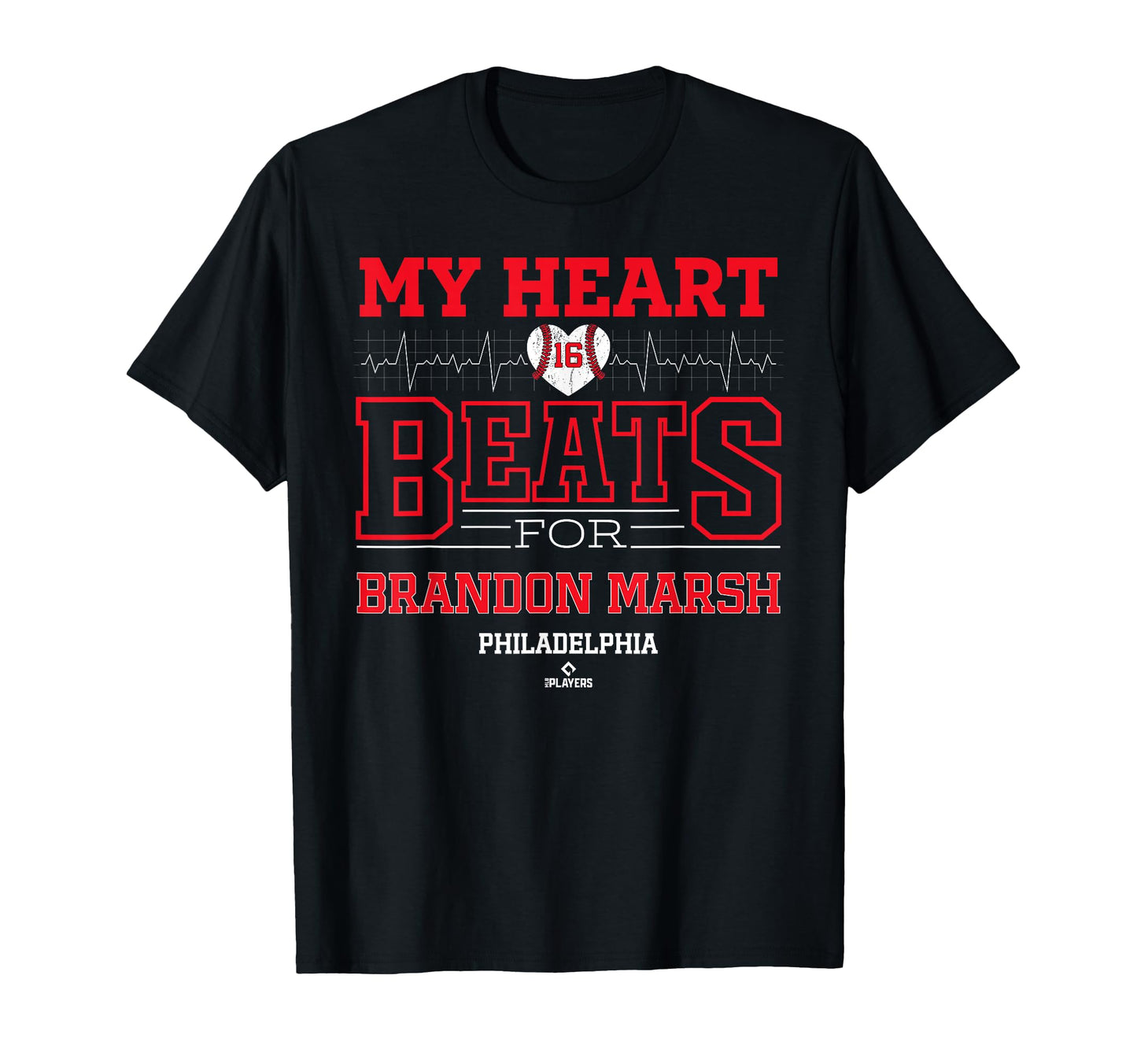 My Heart Beats Brandon Marsh T-Shirt - Fun Novelty Design Unisex - T-Shirt, Sweatshirt, Hoodie
