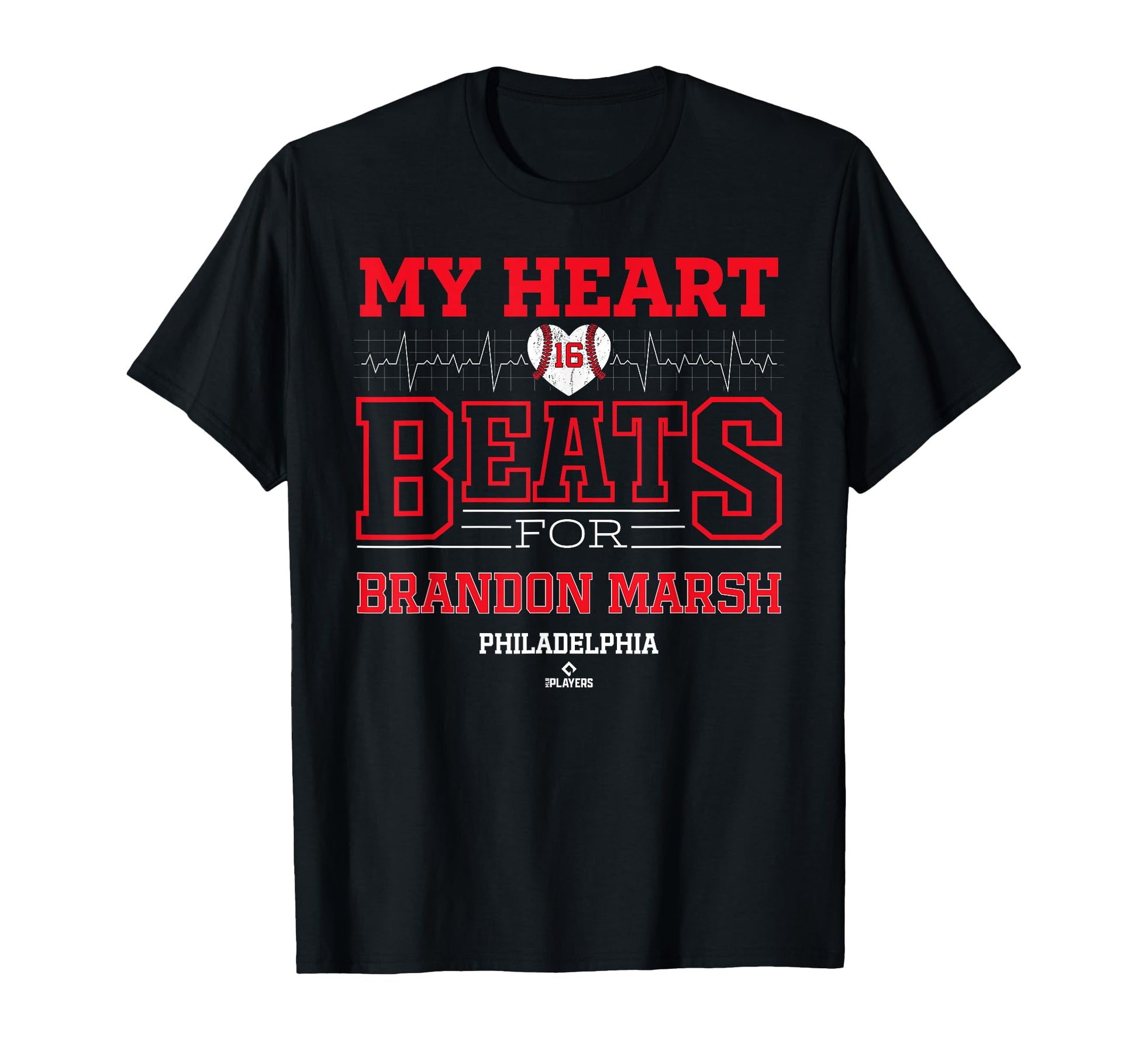 My Heart Beats Brandon Marsh T-Shirt - Fun Novelty Design Unisex - T-Shirt, Sweatshirt, Hoodie