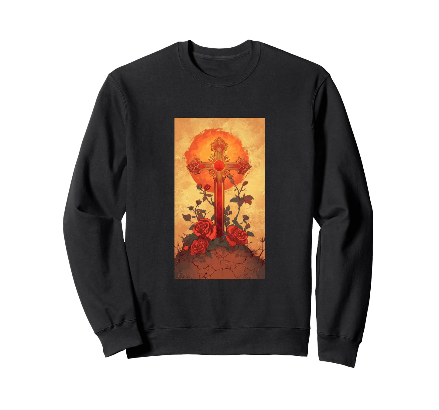 Gothic Cross Grunge Aesthetic Y2K Sweatshirt - Streetwear Style Men Women - T-Shirt, Sweatshirt, Hoodie