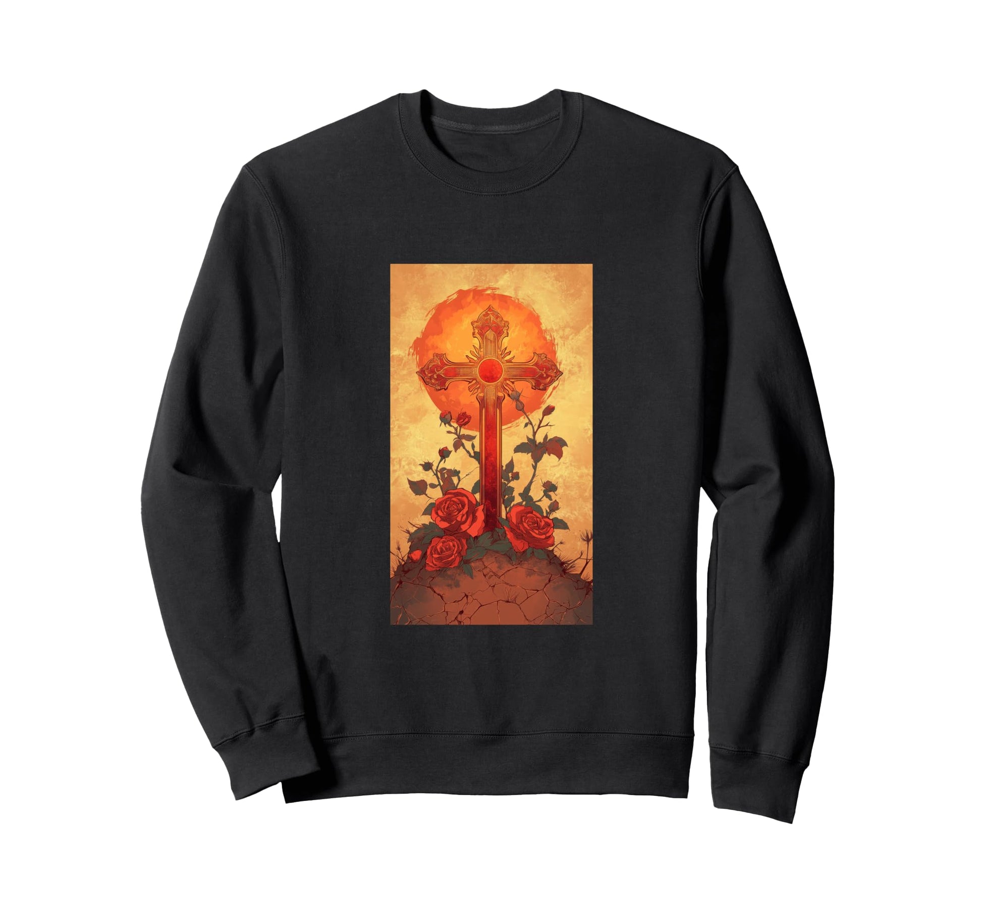 Gothic Cross Grunge Aesthetic Y2K Sweatshirt - Streetwear Style Men Women - T-Shirt, Sweatshirt, Hoodie