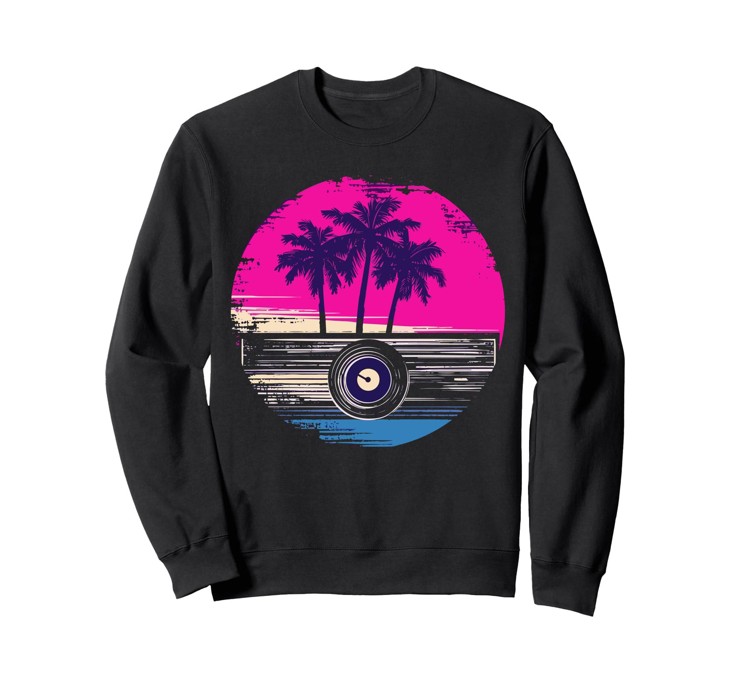Vinyl Record Vaporwave Turntable Music Sweatshirt - Graphic Print Men Women - T-Shirt, Sweatshirt, Hoodie
