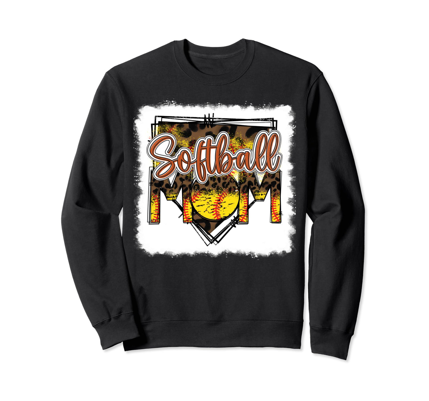 Bleached Softball Mom Leopard Sweatshirt - Aesthetic Graphic Men Women - T-Shirt, Sweatshirt, Hoodie