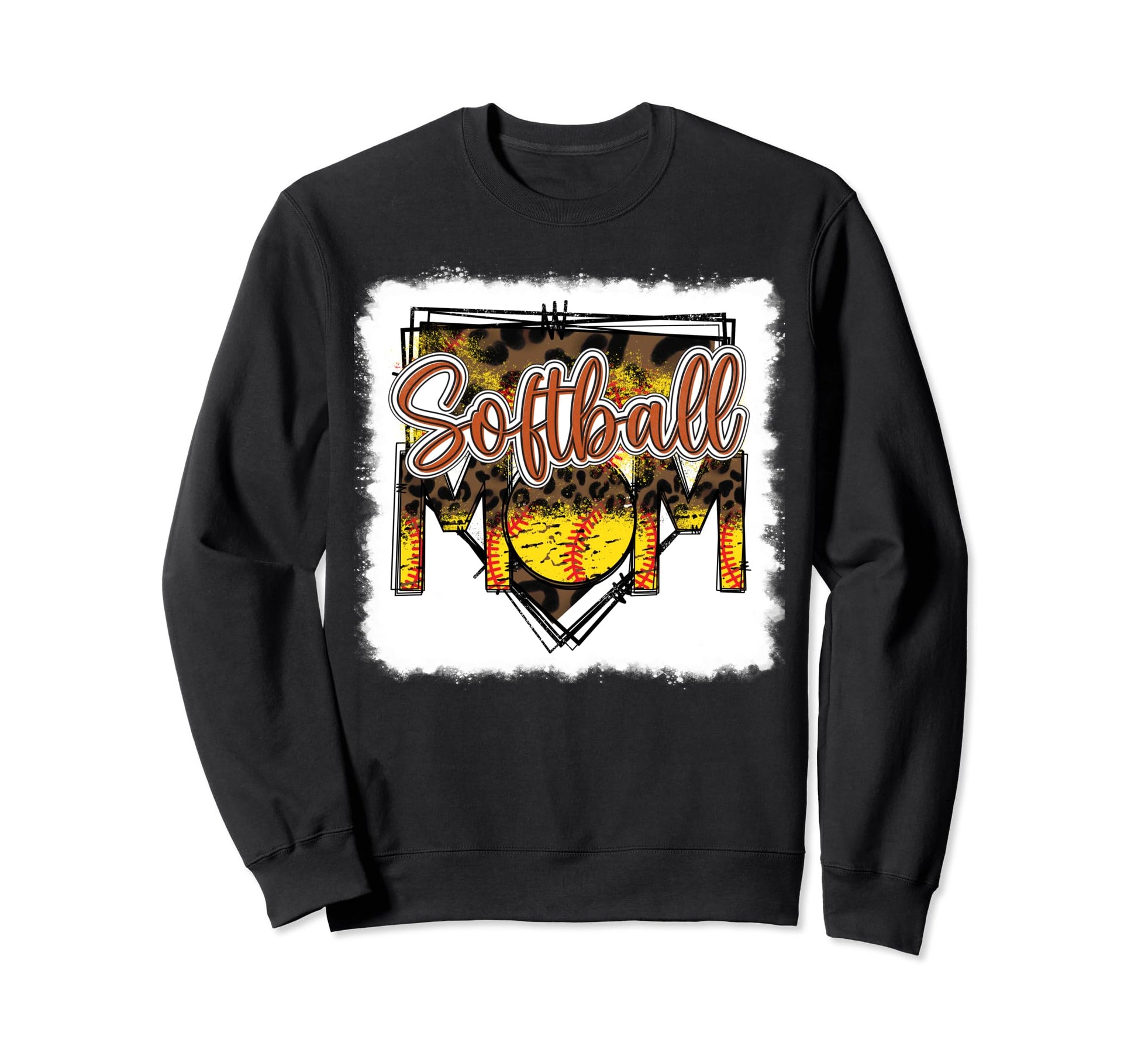 Bleached Softball Mom Leopard Sweatshirt - Aesthetic Graphic Men Women - T-Shirt, Sweatshirt, Hoodie
