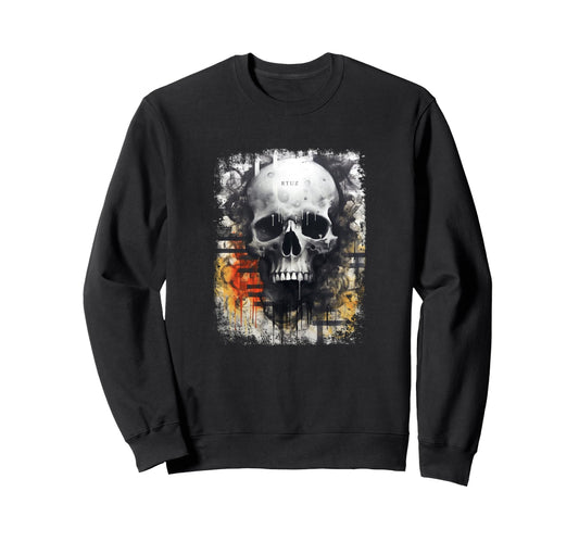 Aesthetic Streetwear Skull Sweatshirt - Custom Art Print for Adults - T-Shirt, Sweatshirt, Hoodie