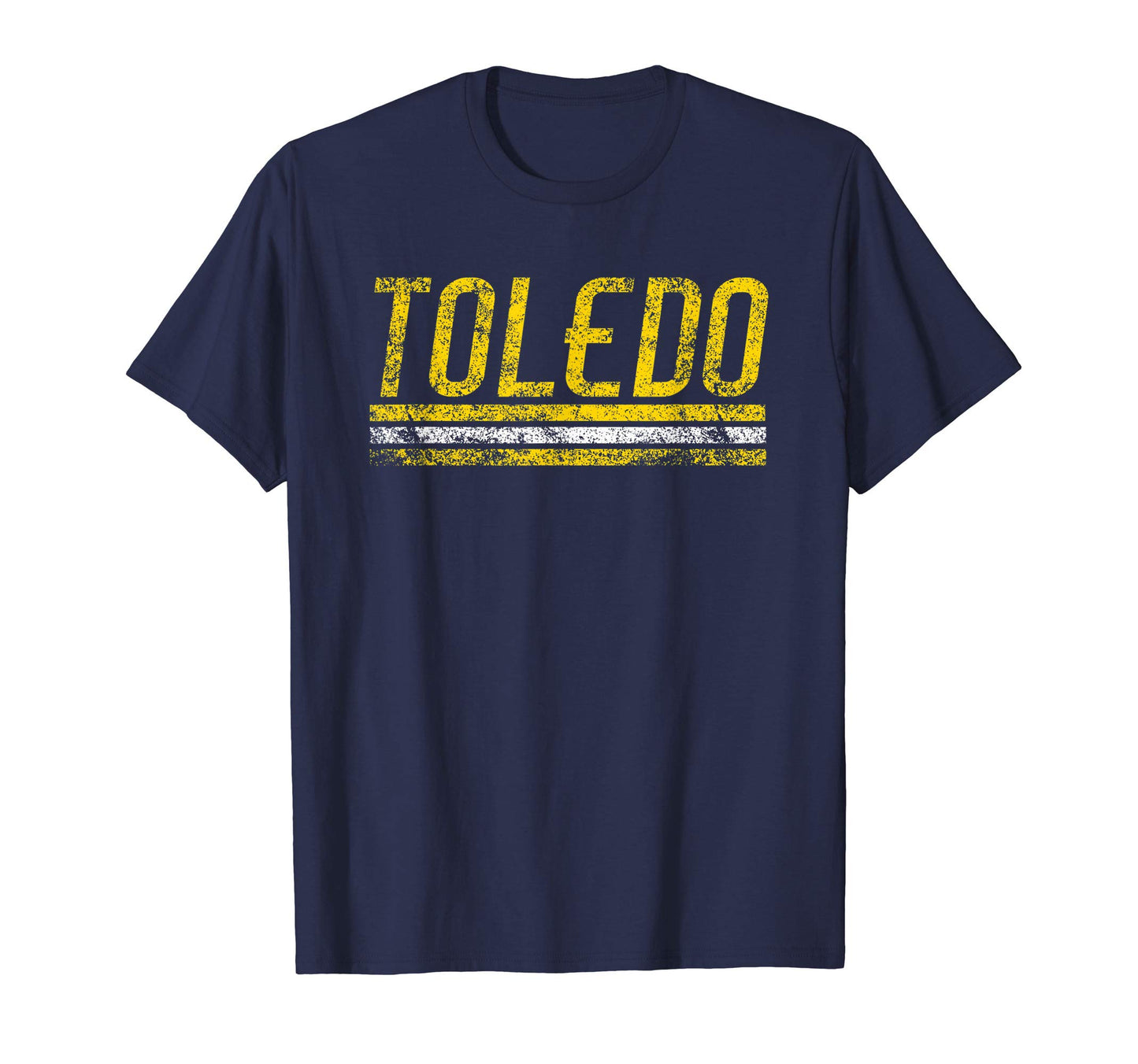 Toledo Ohio Weathered Stripe Throwback T-Shirt - Streetwear Style Unisex - T-Shirt, Sweatshirt, Hoodie